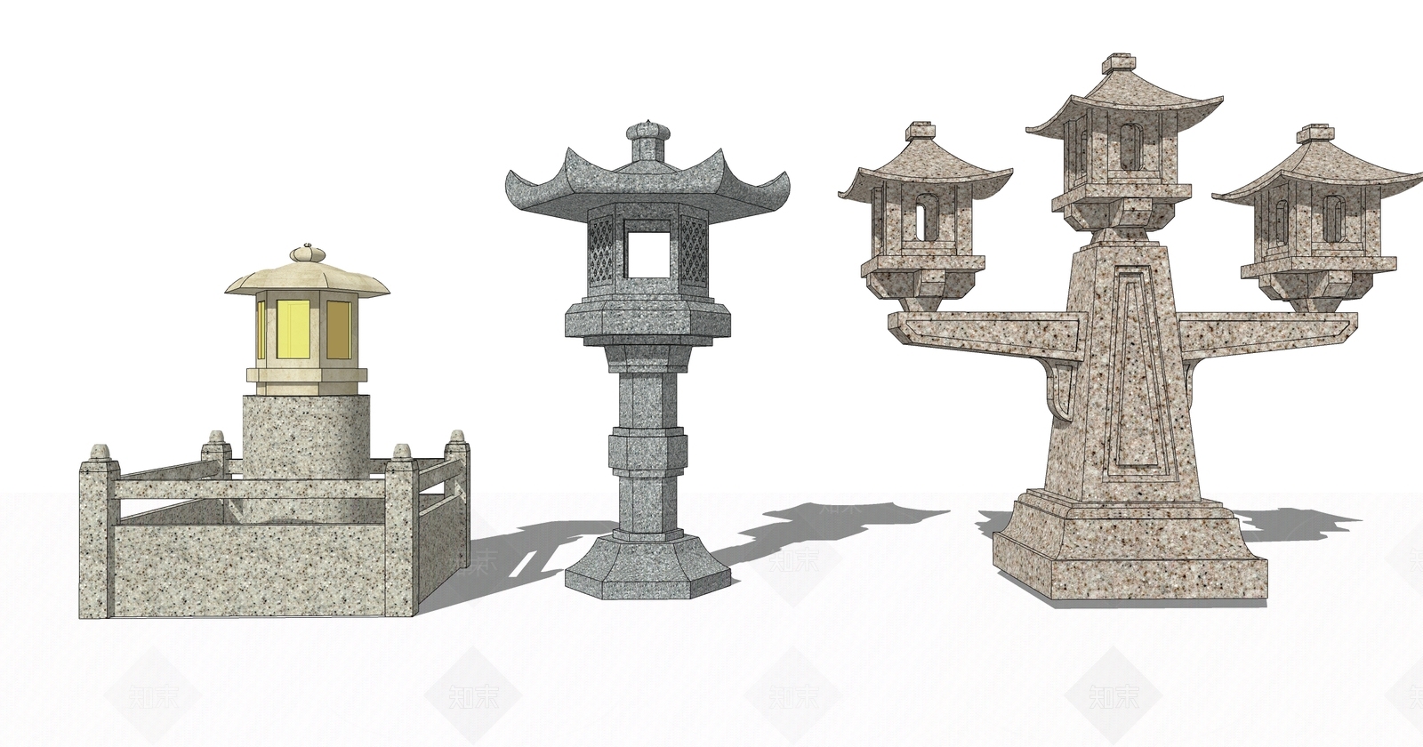 中式景观灯具SU模型下载【ID:1152725433】