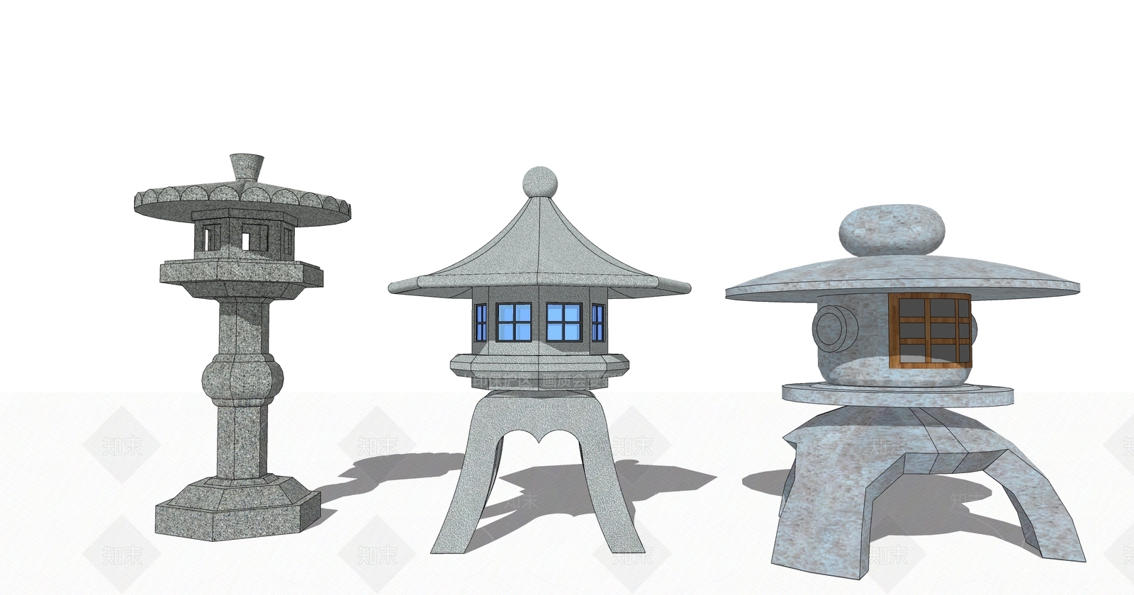 中式景观灯具SU模型下载【ID:1152725438】