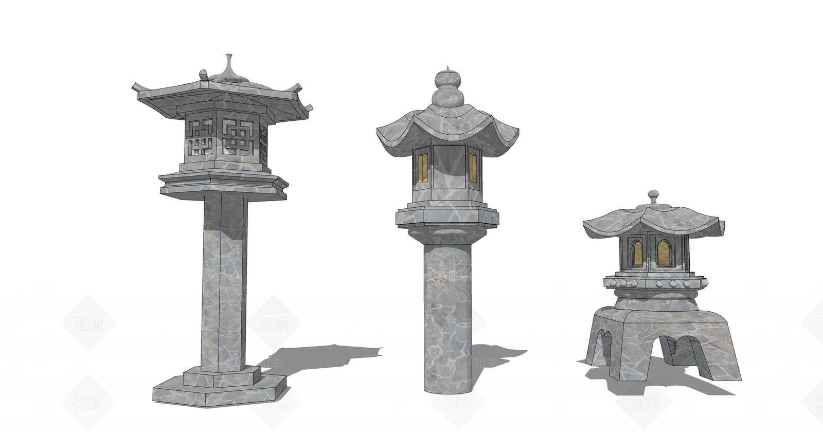 中式景观灯具SU模型下载【ID:1152725591】