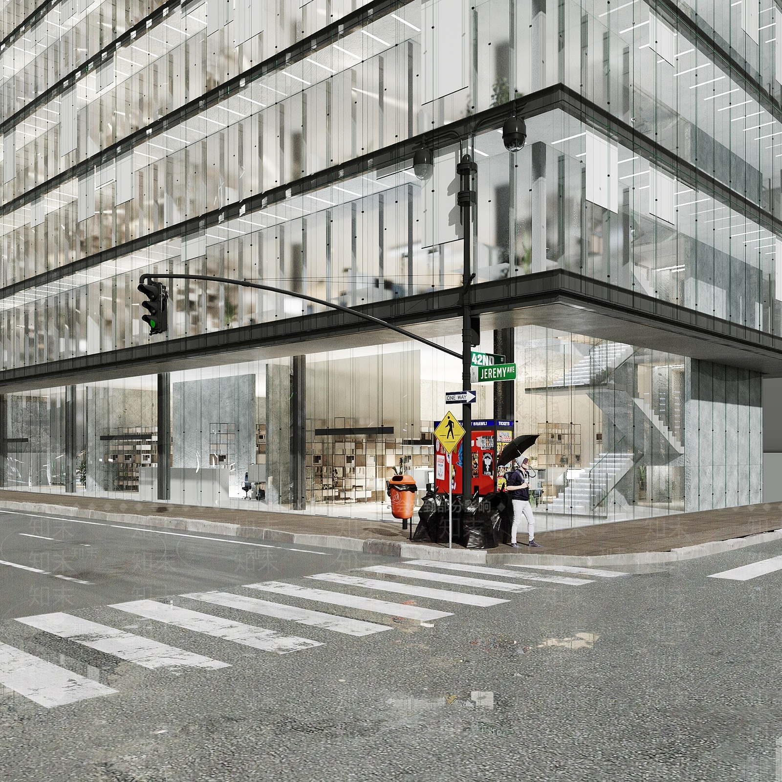 现代商业街3D模型下载【ID:1152726271】