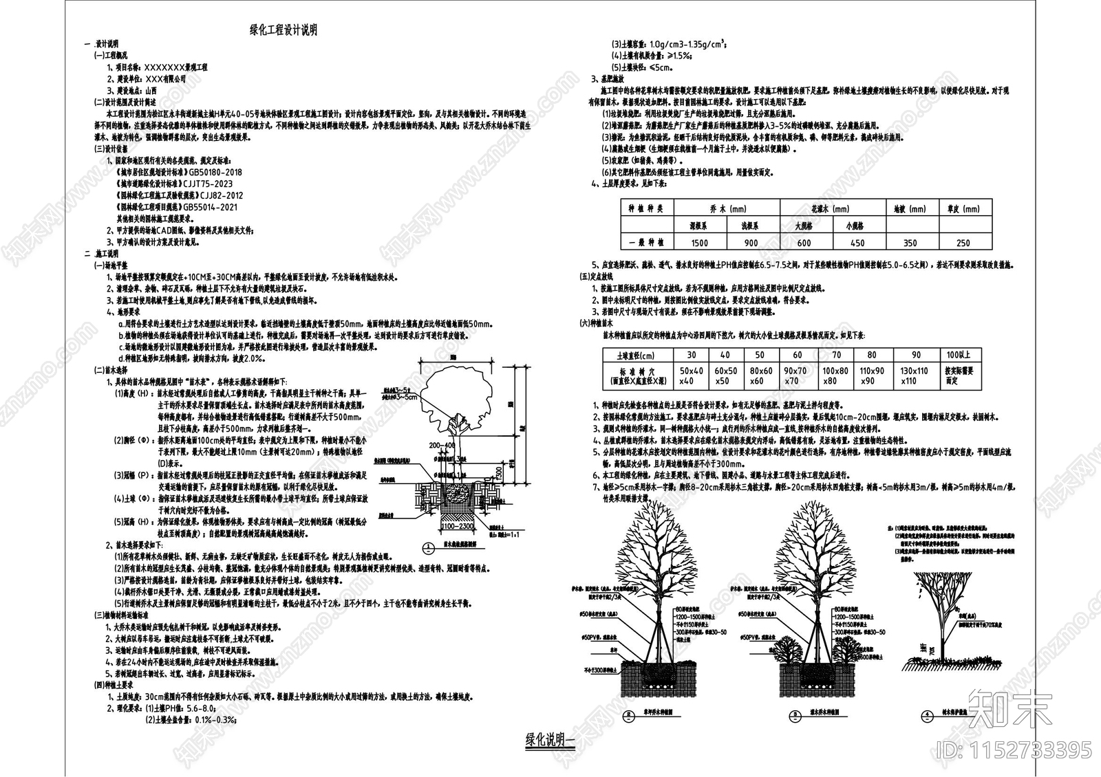 最新绿化种植说明施工图下载【ID:1152733395】