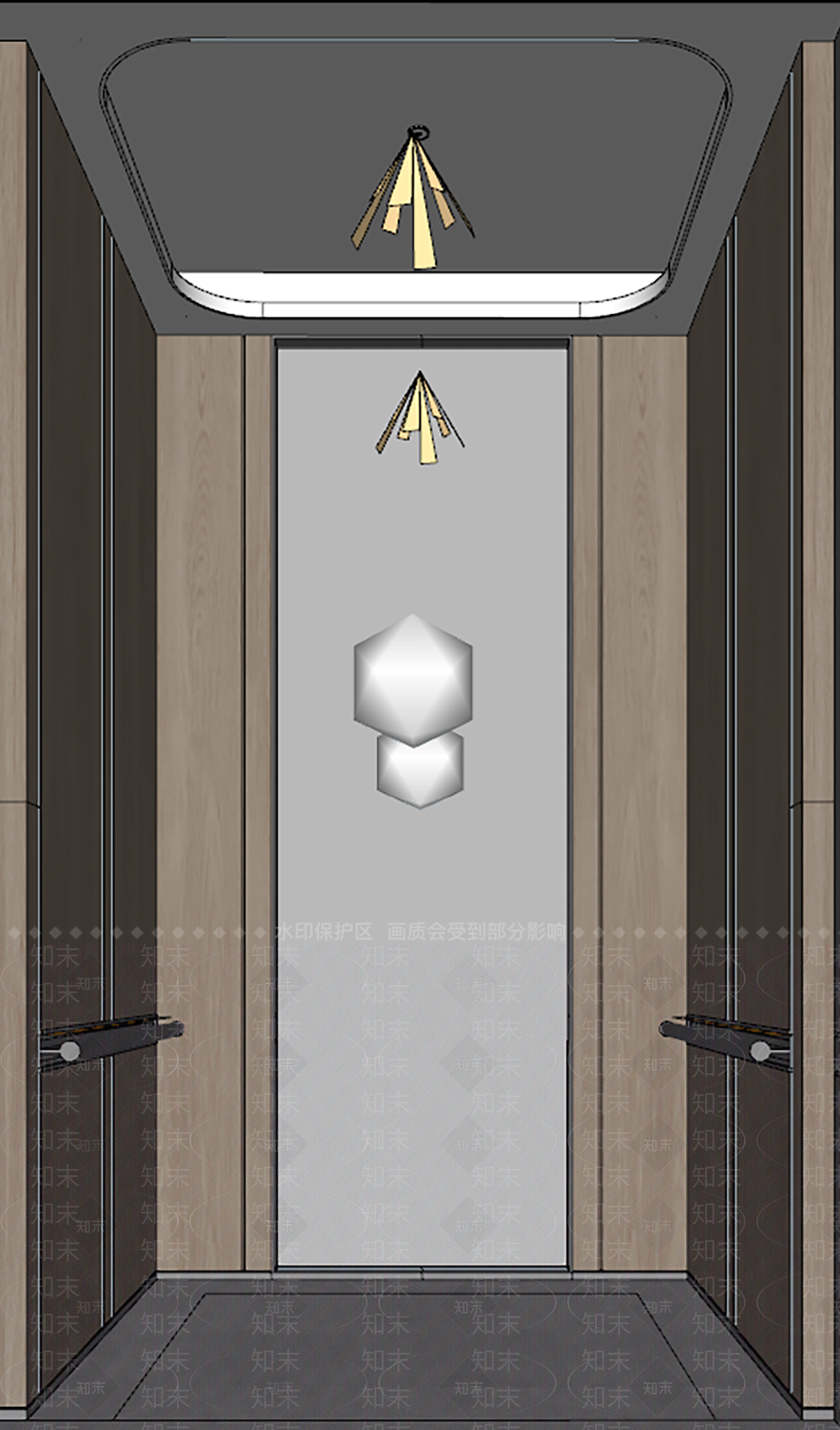 现代电梯厅轿厢SU模型下载【ID:1152737624】
