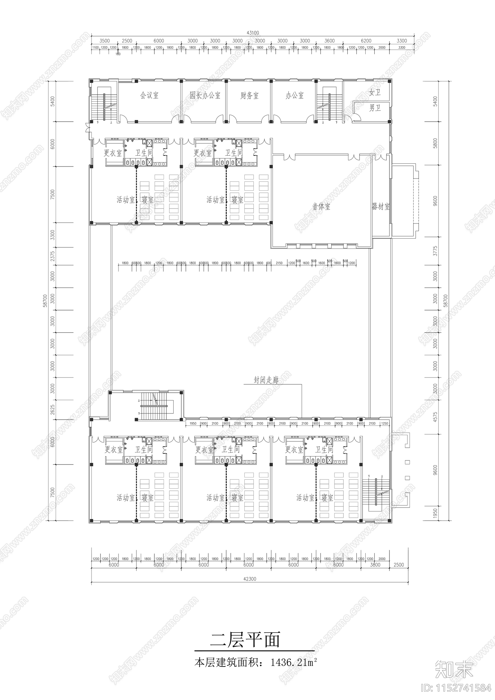 现代风格小区配套幼儿园效果图施工图下载【ID:1152741584】