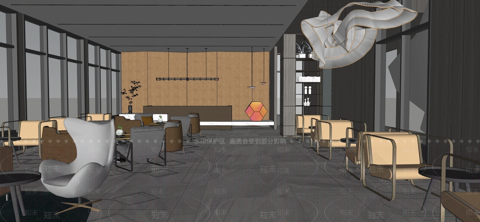 现代售楼处内部SU模型下载【ID:1152745752】