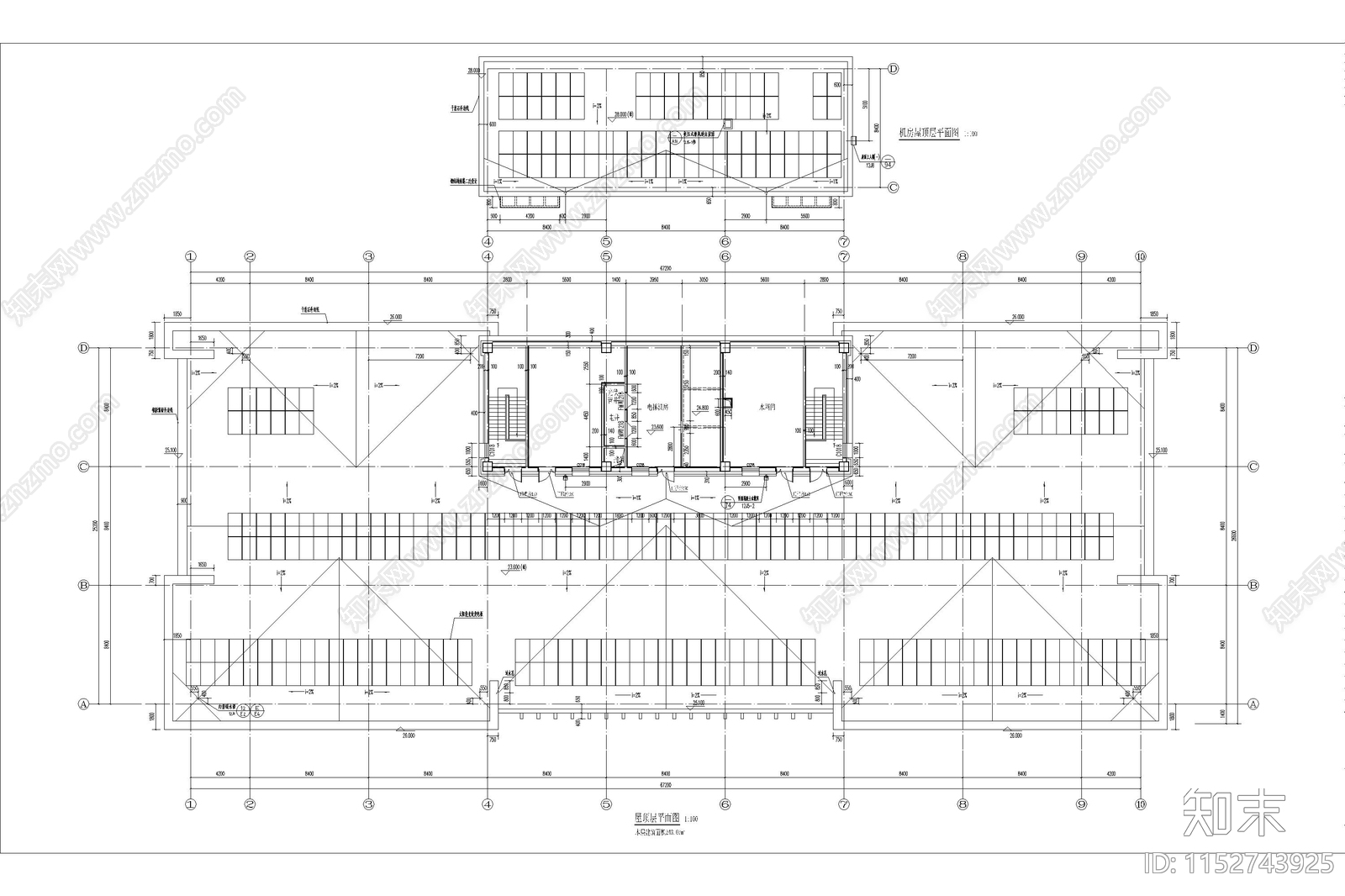 科技园区研发中心办公楼cad施工图下载【ID:1152743925】