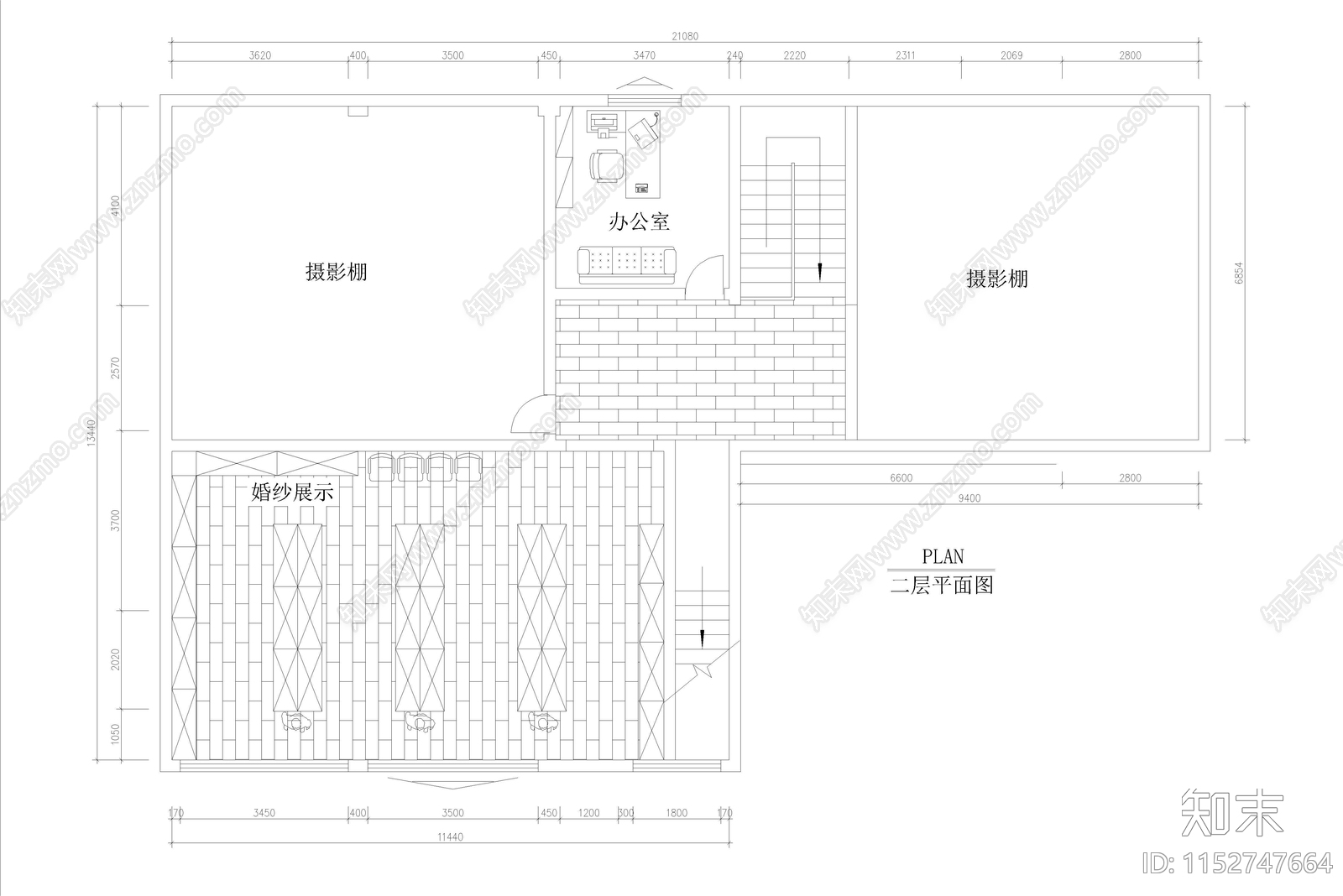 摄影工作室cad施工图下载【ID:1152747664】