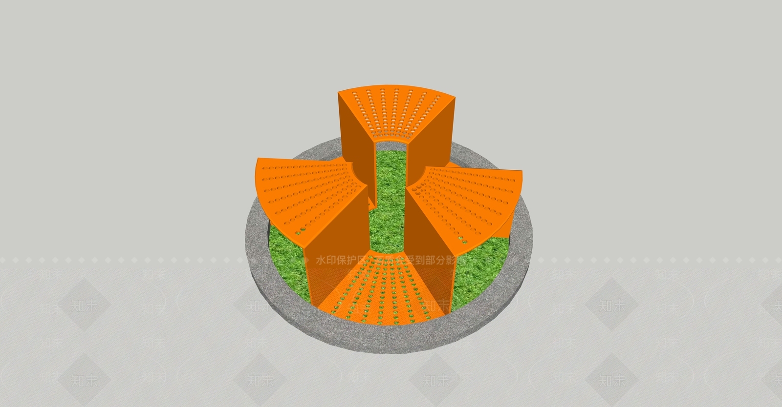 现代树篦子座凳SU模型下载【ID:1152750773】