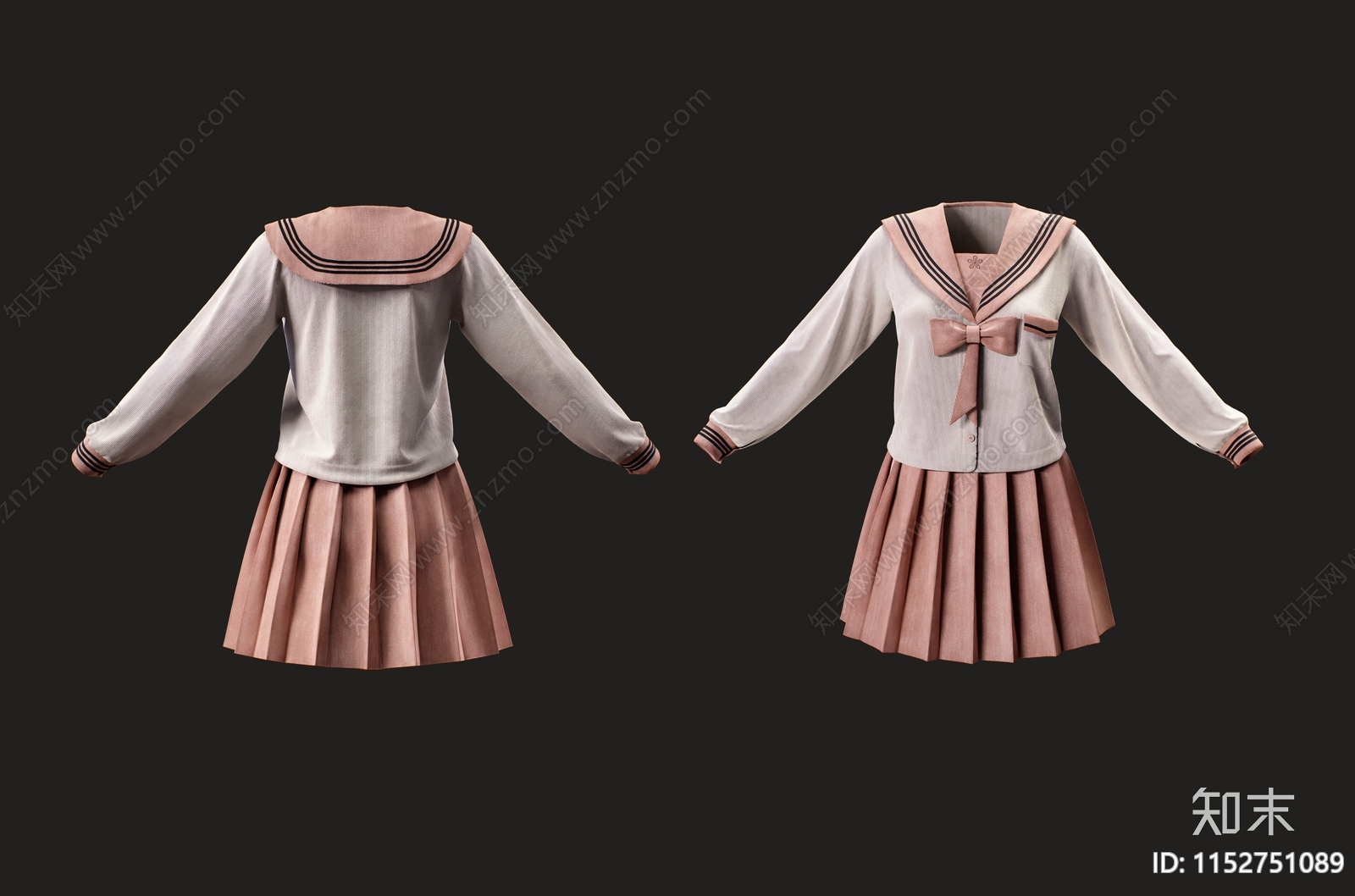 女生校服3D模型下载【ID:1152751089】