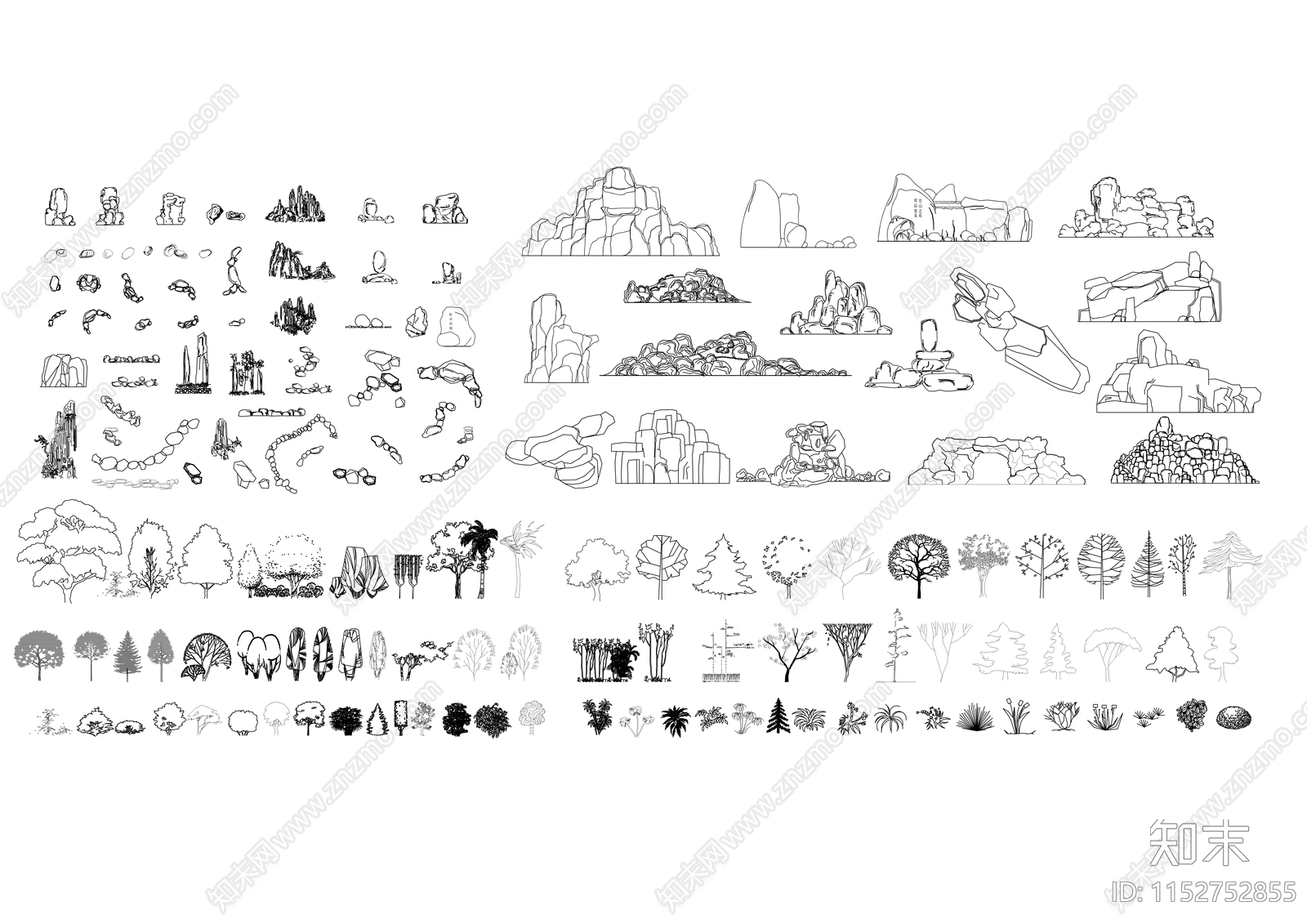 假山景石植物集合施工图下载【ID:1152752855】