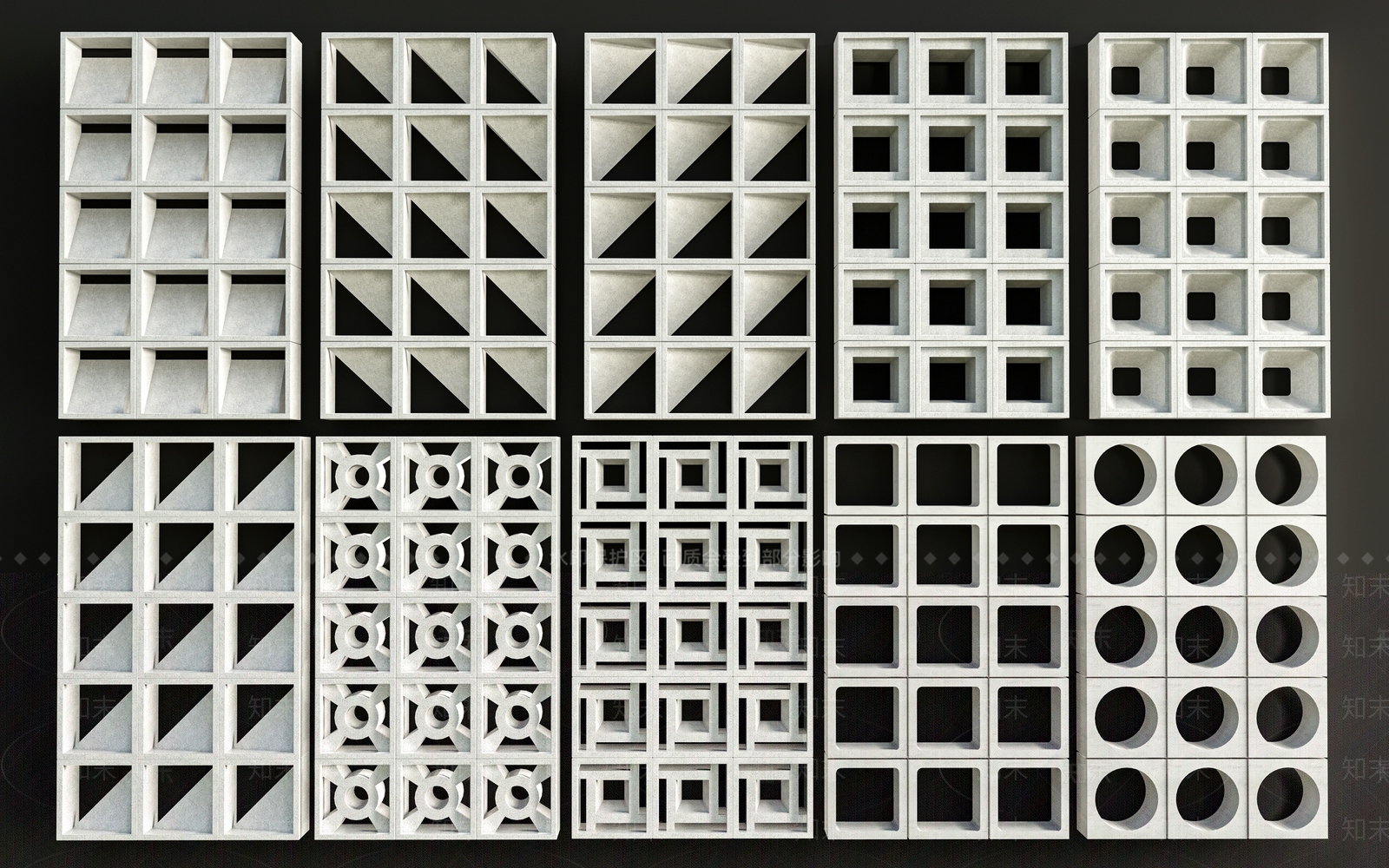 现代预制砖隔断3D模型下载【ID:1152752705】