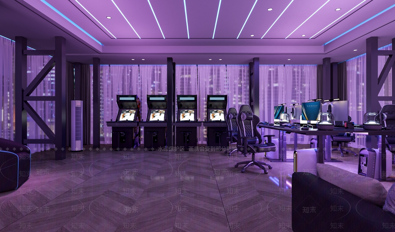 现代科技电竞房3D模型下载【ID:1152754937】