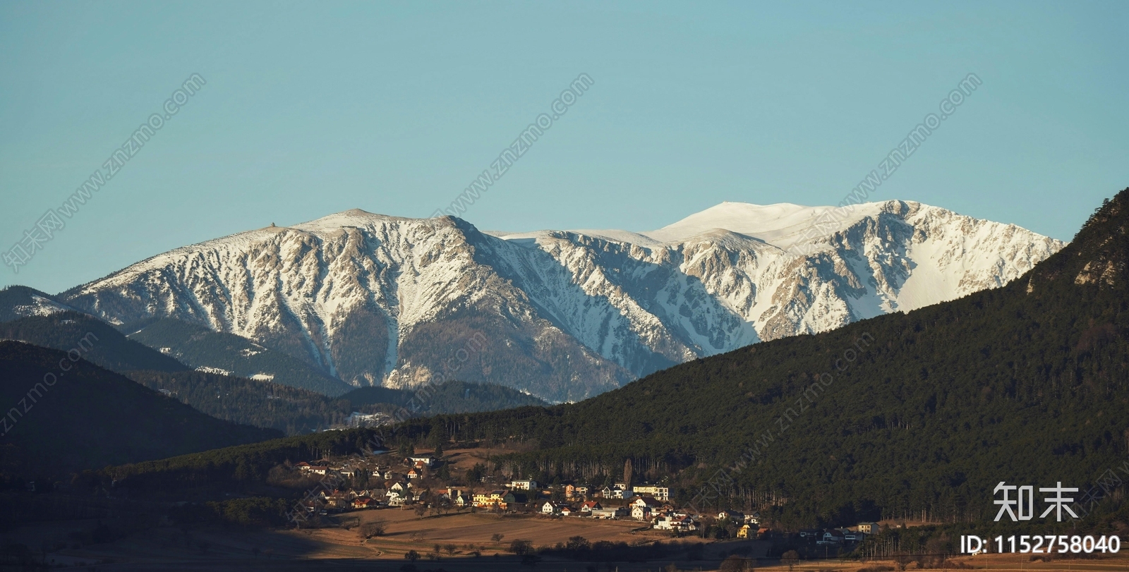 雪山山谷村庄贴图下载【ID:1152758040】