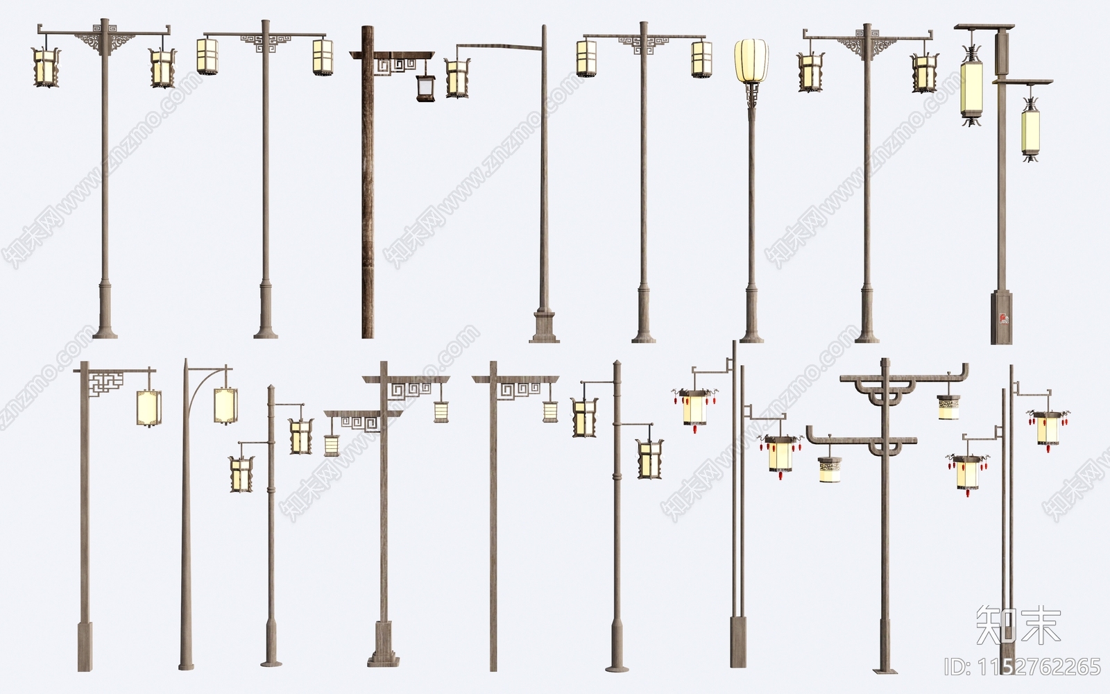 新中式乡村路灯3D模型下载【ID:1152762265】