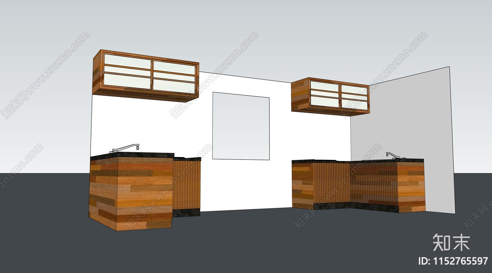 现代木质橱柜SU模型下载【ID:1152765597】
