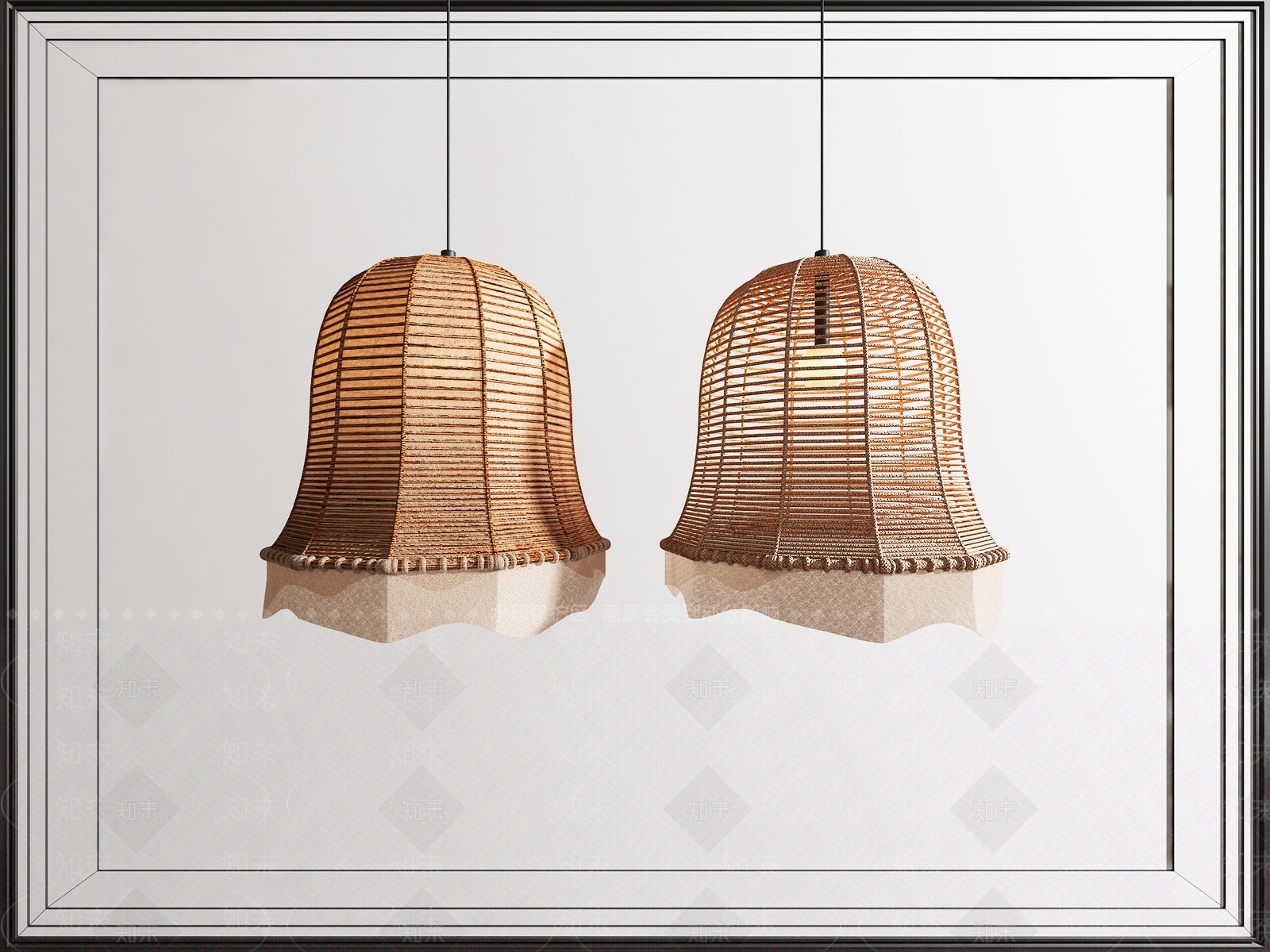东南亚编织吊灯3D模型下载【ID:1152767268】