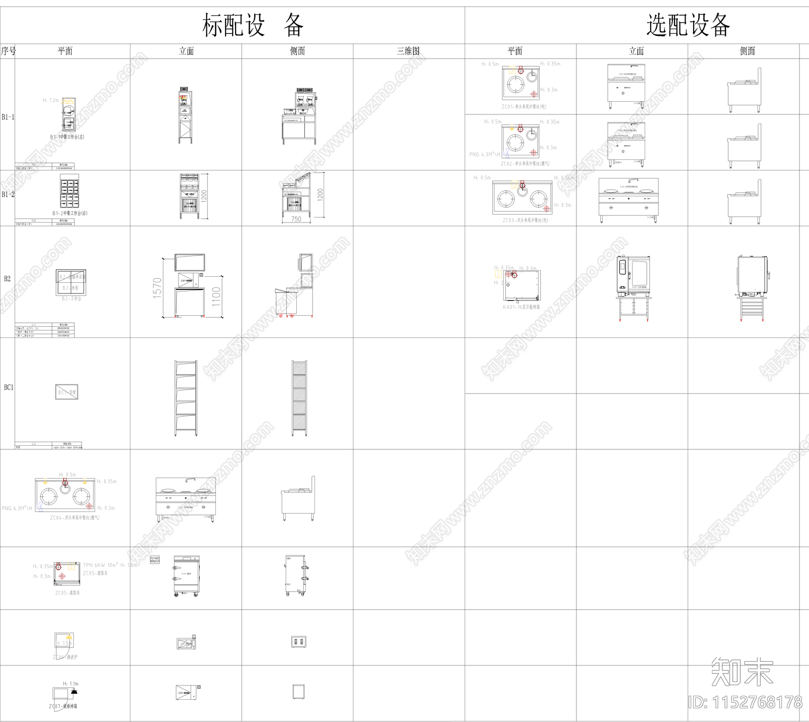 2024后厨烧烤餐饮设备图库cad施工图下载【ID:1152768178】