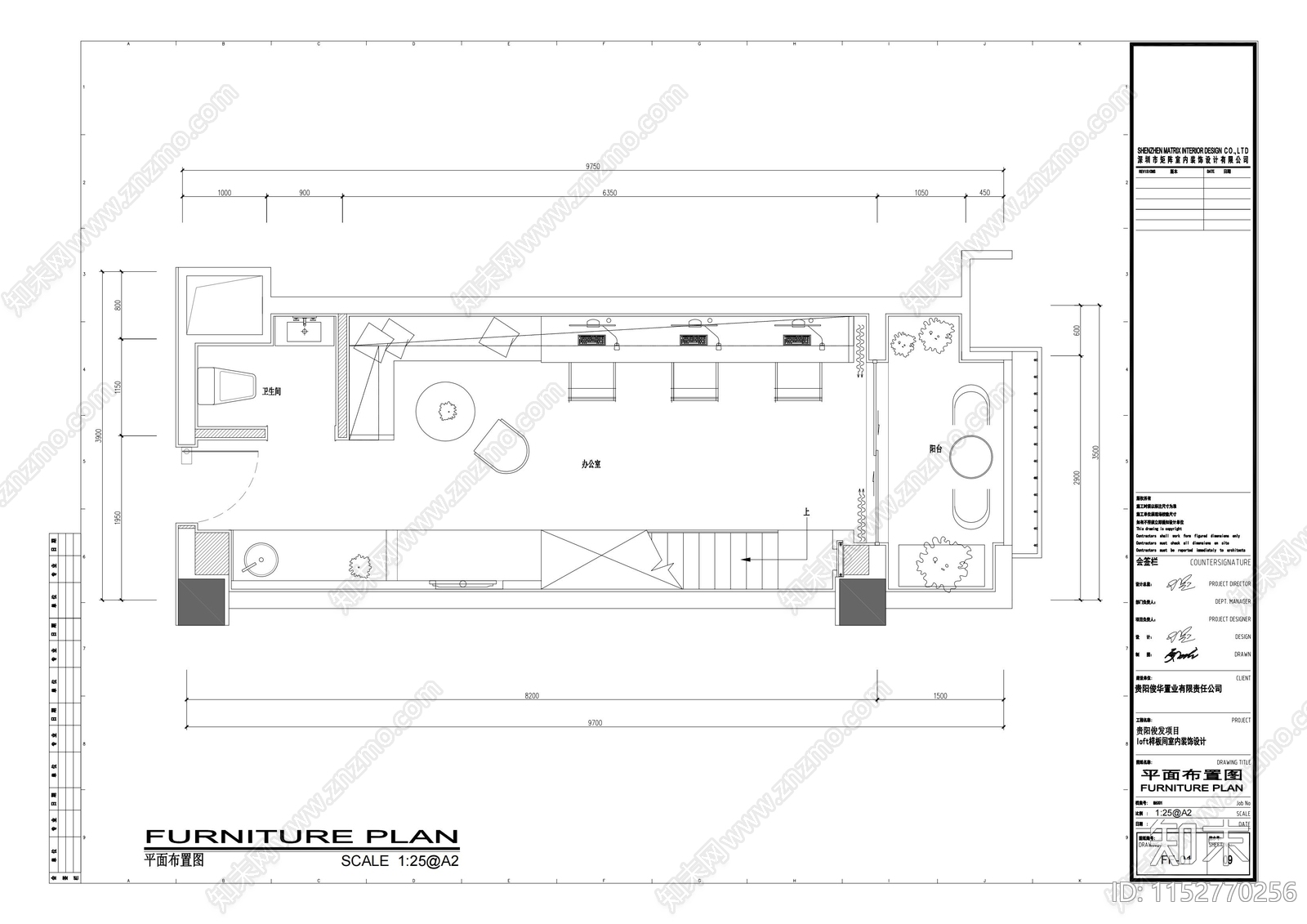 现代简约办公室图纸cad施工图下载【ID:1152770256】