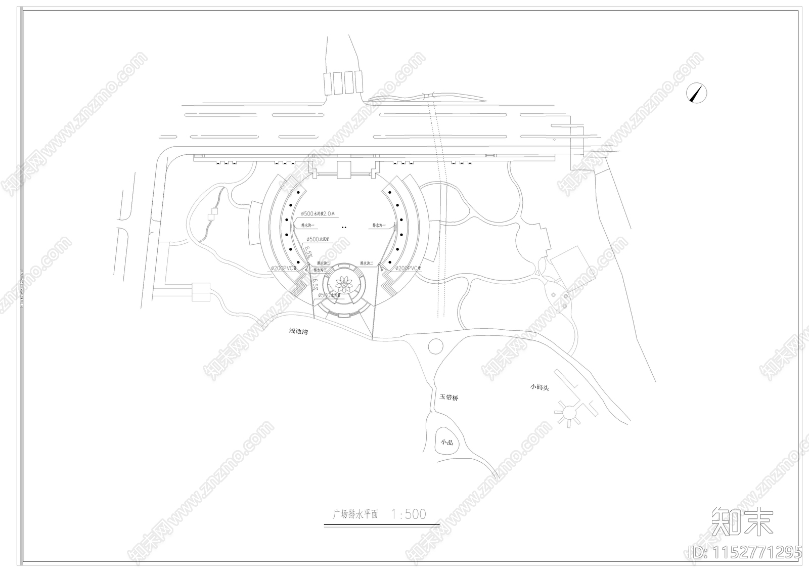 公园景观给排水cad施工图下载【ID:1152771295】