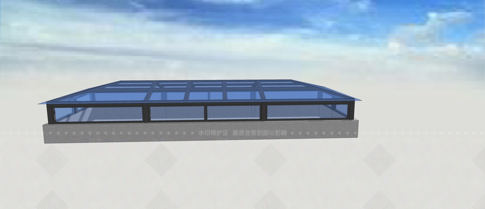 现代异形顶采光井SU模型下载【ID:1152773067】