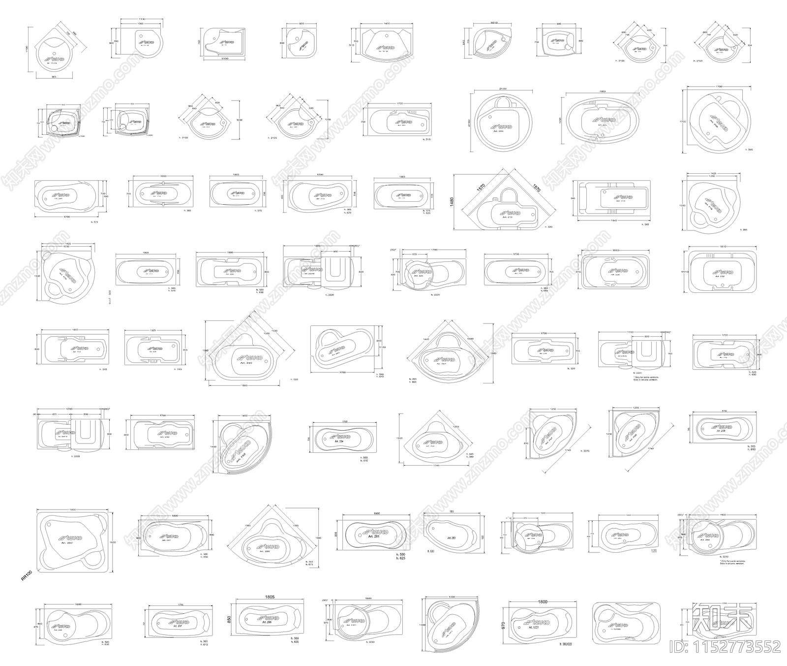 室内浴缸图库施工图下载【ID:1152773552】