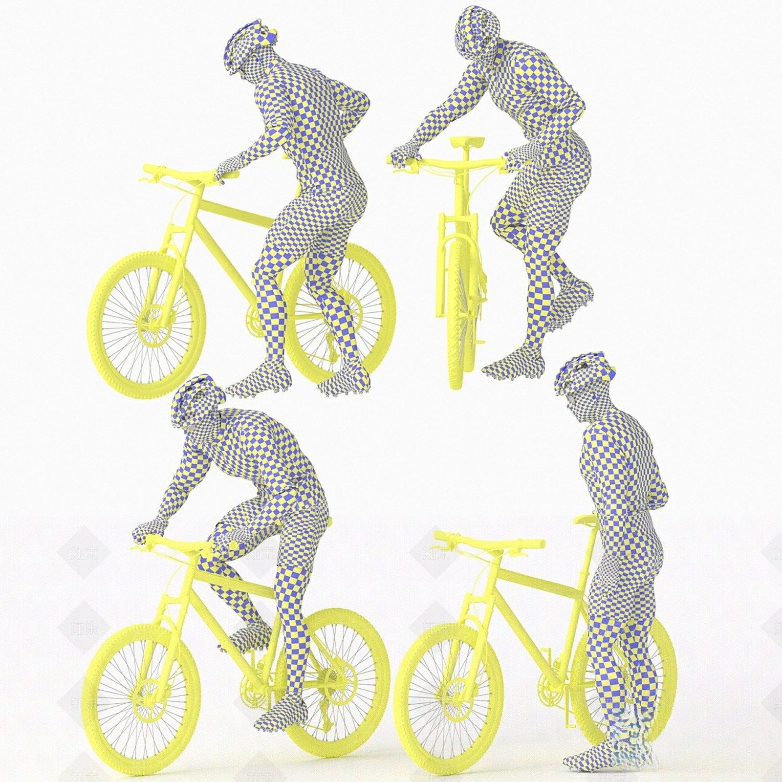 骑自行车的男子3D模型下载【ID:1152776680】