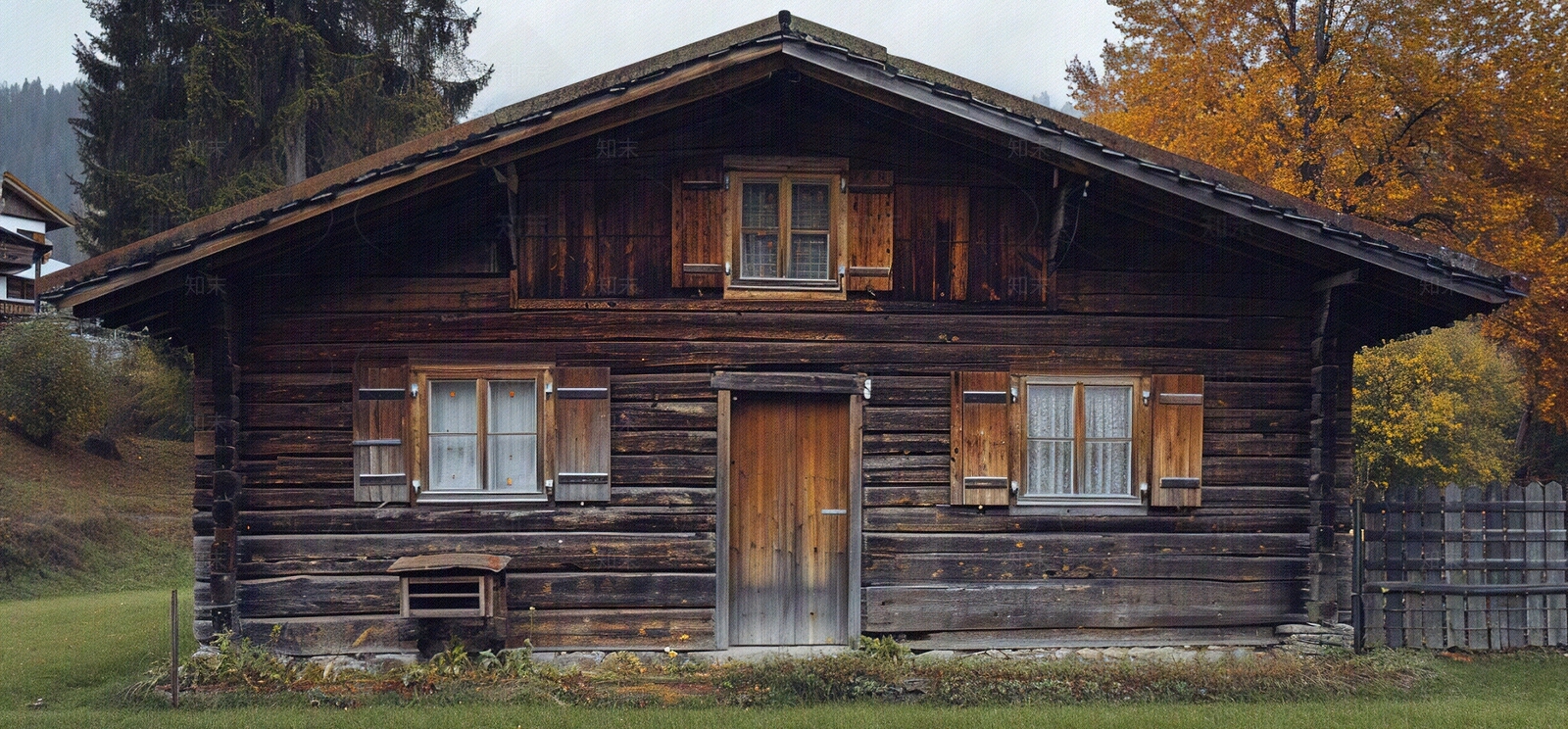 房屋木材建筑外立面贴图下载【ID:1152778328】