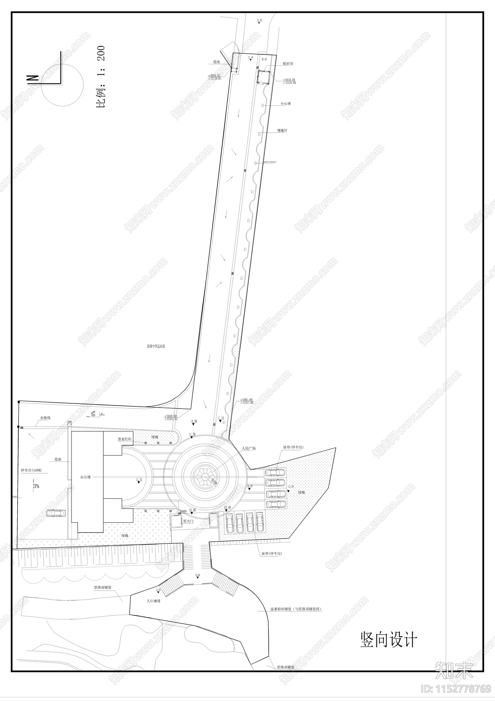 深圳市人民公园景观cad施工图下载【ID:1152778769】