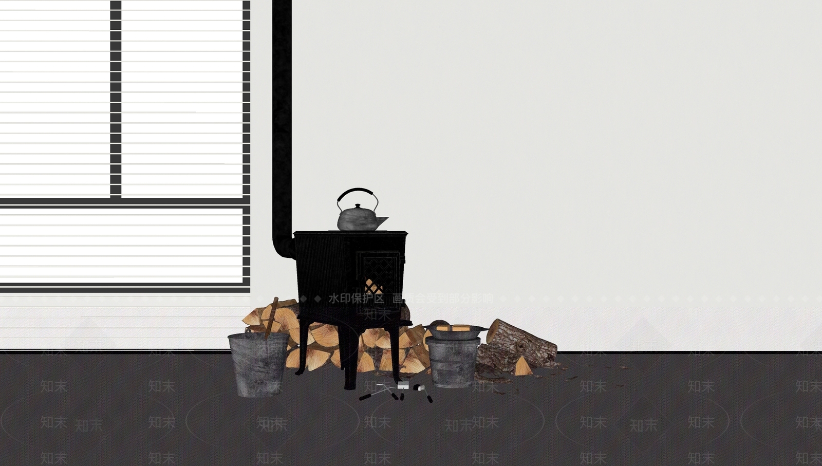 现代壁炉SU模型下载【ID:1152783034】