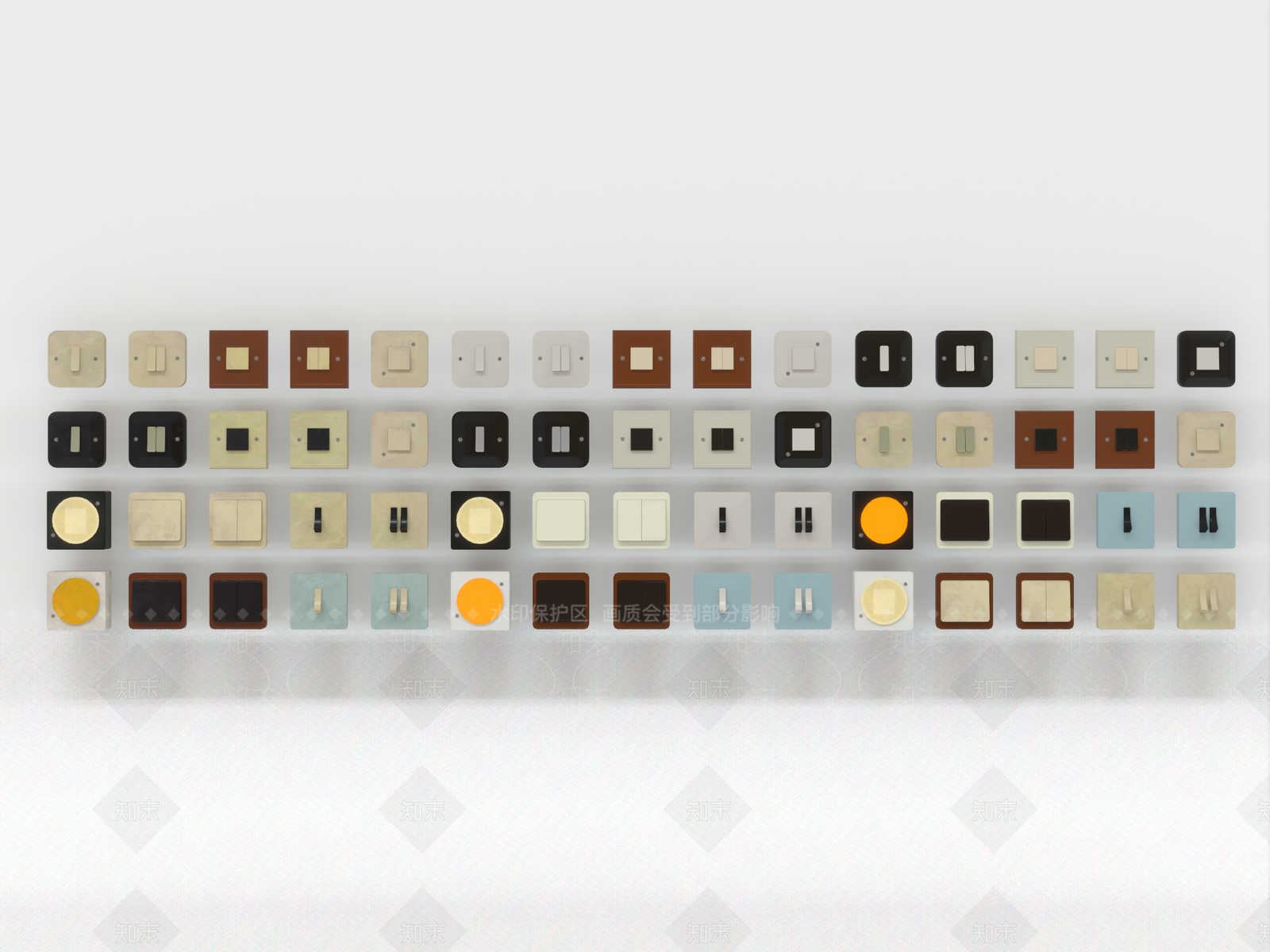 复古开关面板3D模型下载【ID:1152783736】