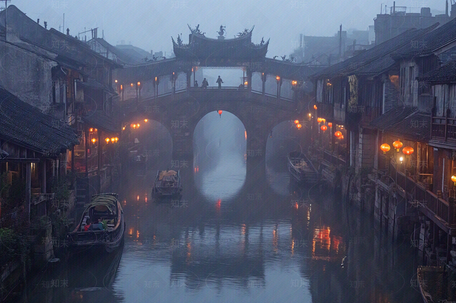 新年春节古镇街道张灯结彩外景贴图下载【ID:1152783864】