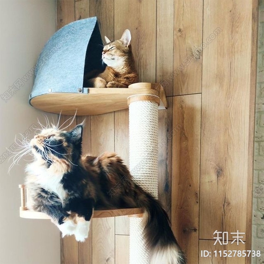 Catsby现代猫屋高猫抓板SU模型下载【ID:1152785738】