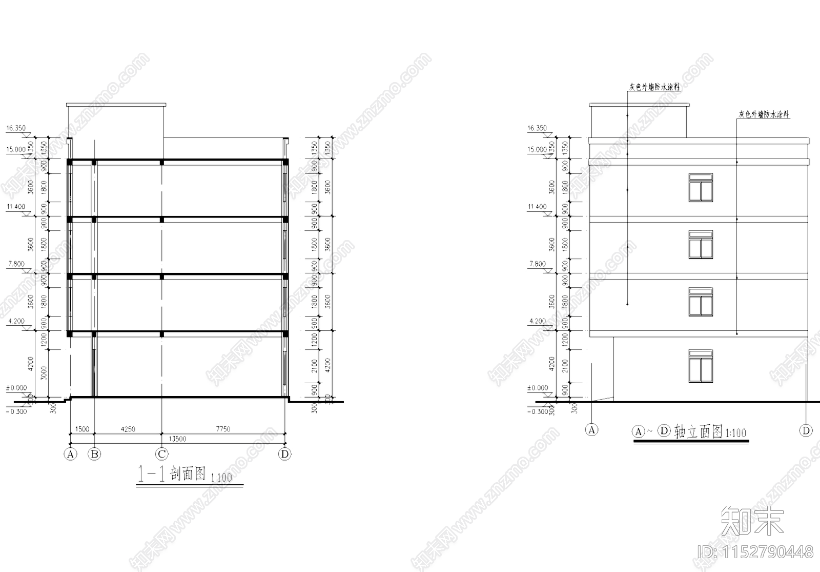 嘉越针织厂车间厂房工业建筑cad施工图下载【ID:1152790448】