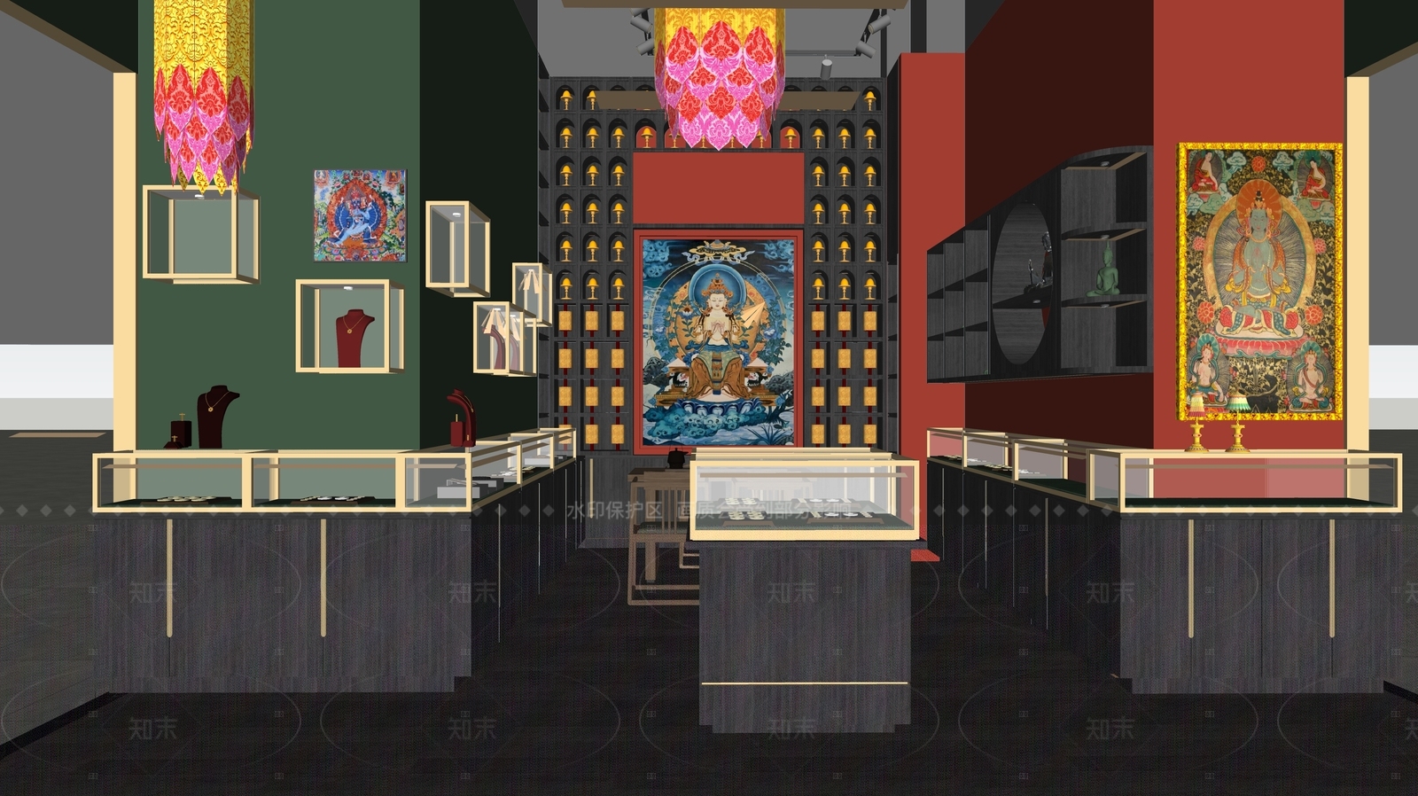 现代饰品店SU模型下载【ID:1152790786】