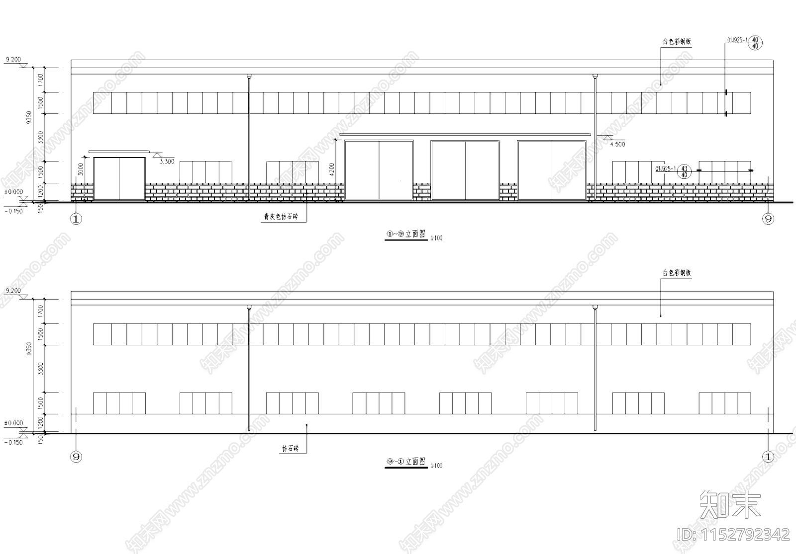 钢结构车辆检修厂房车间工业建筑cad施工图下载【ID:1152792342】