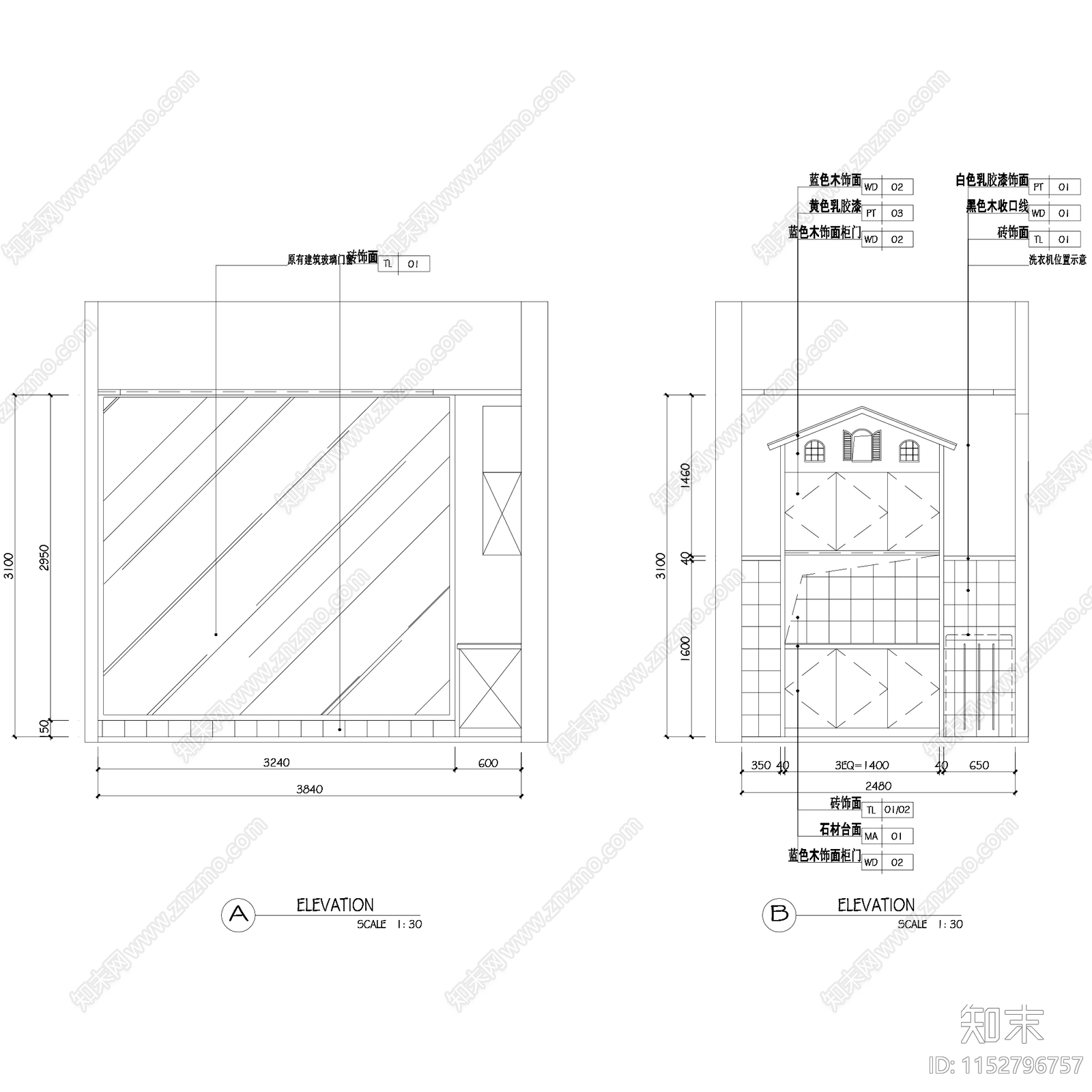 宠物店猫狗舍室内装饰cad施工图下载【ID:1152796757】