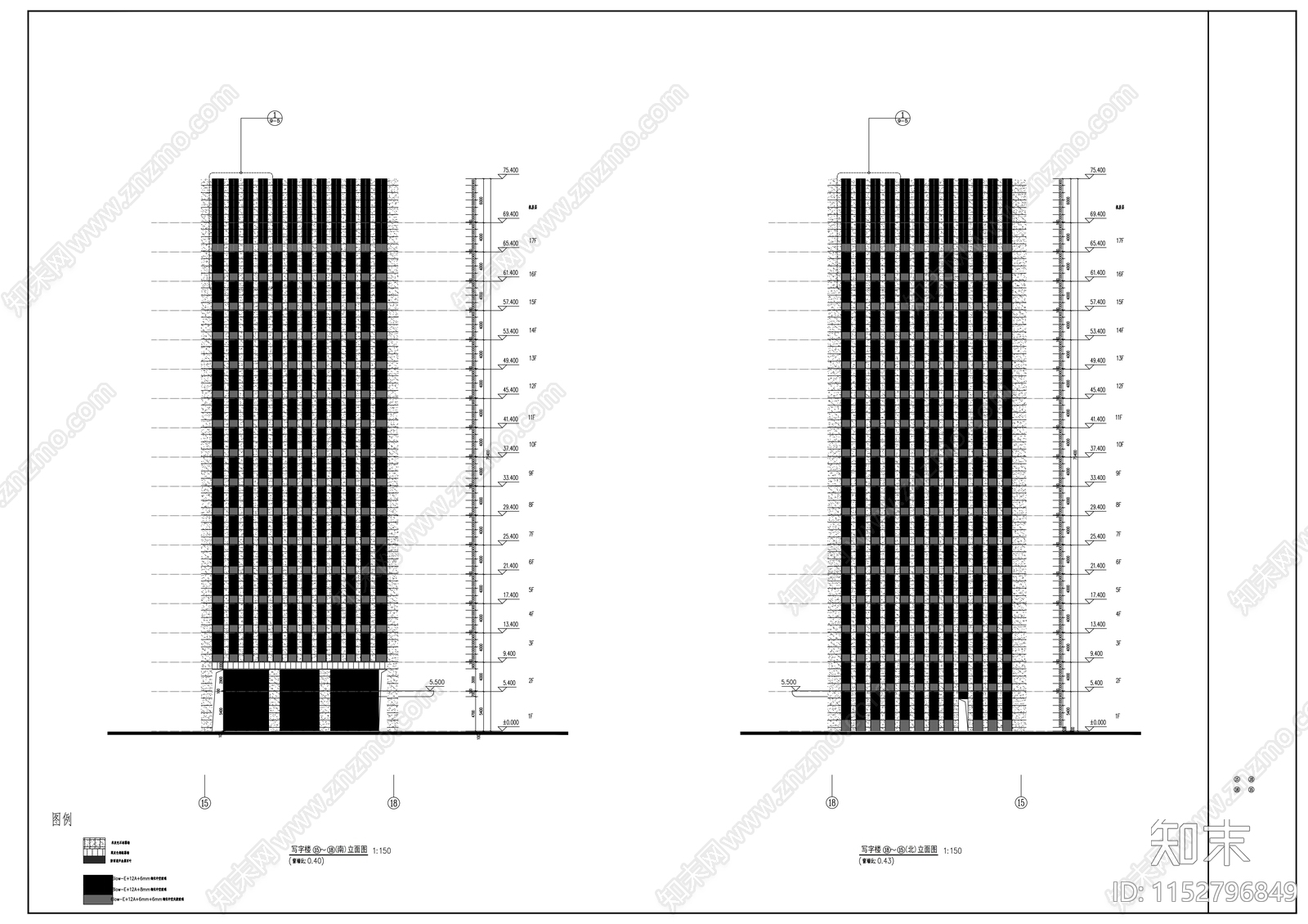 漕河泾新建办公楼建筑cad施工图下载【ID:1152796849】