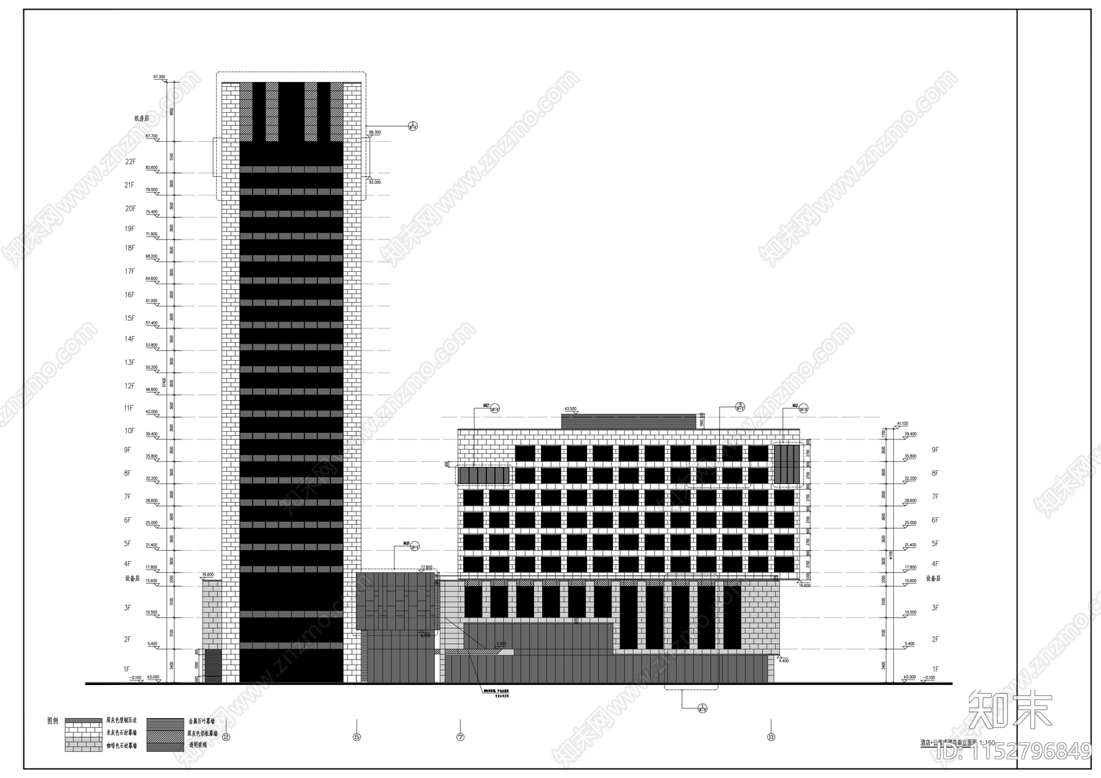 漕河泾新建办公楼建筑cad施工图下载【ID:1152796849】