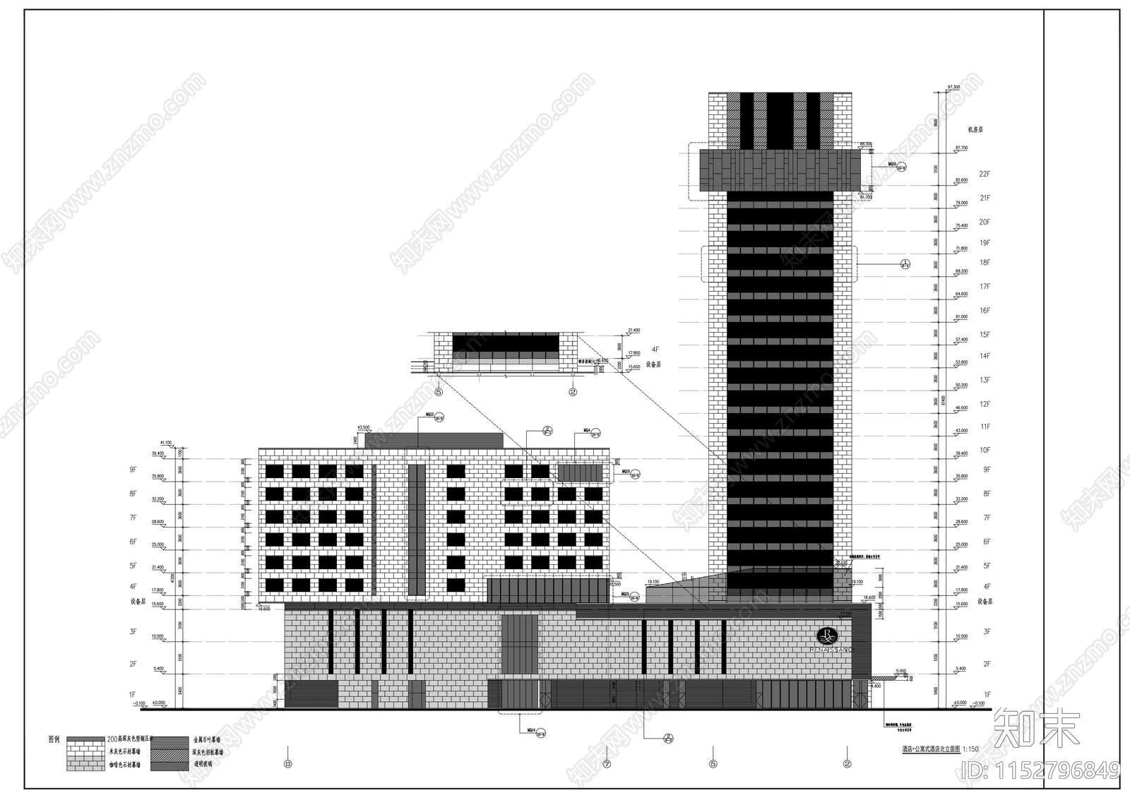 漕河泾新建办公楼建筑cad施工图下载【ID:1152796849】