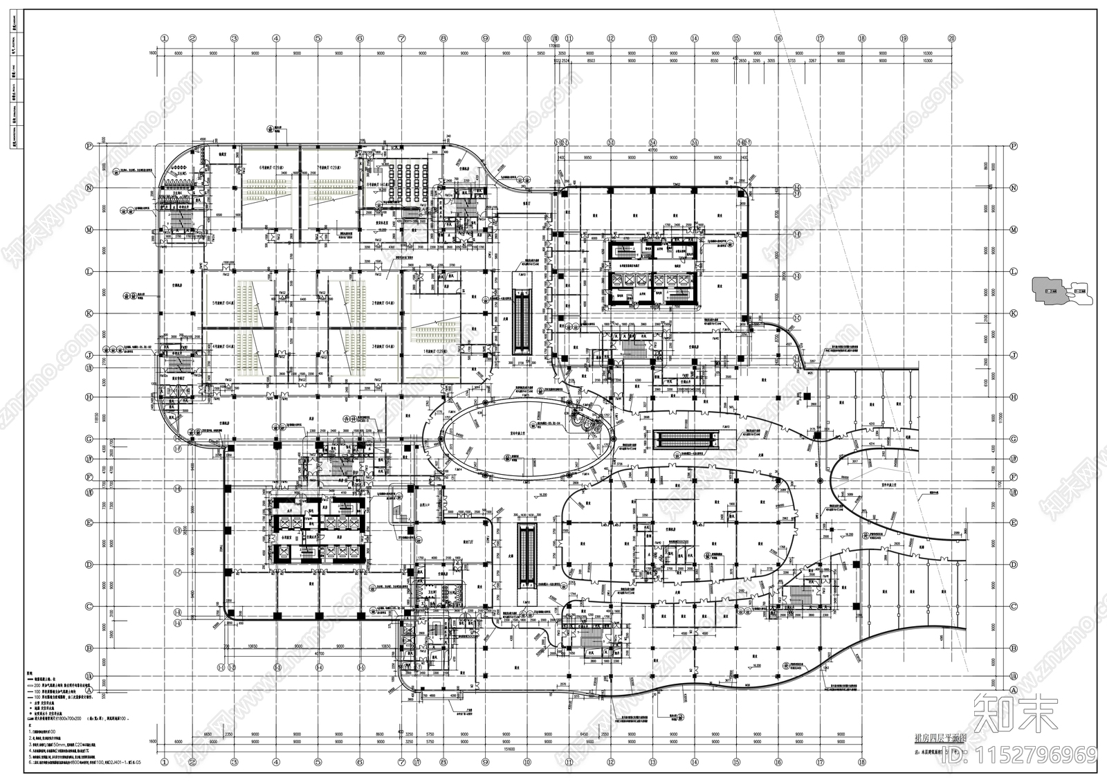 城市广场商业办公楼建筑cad施工图下载【ID:1152796969】