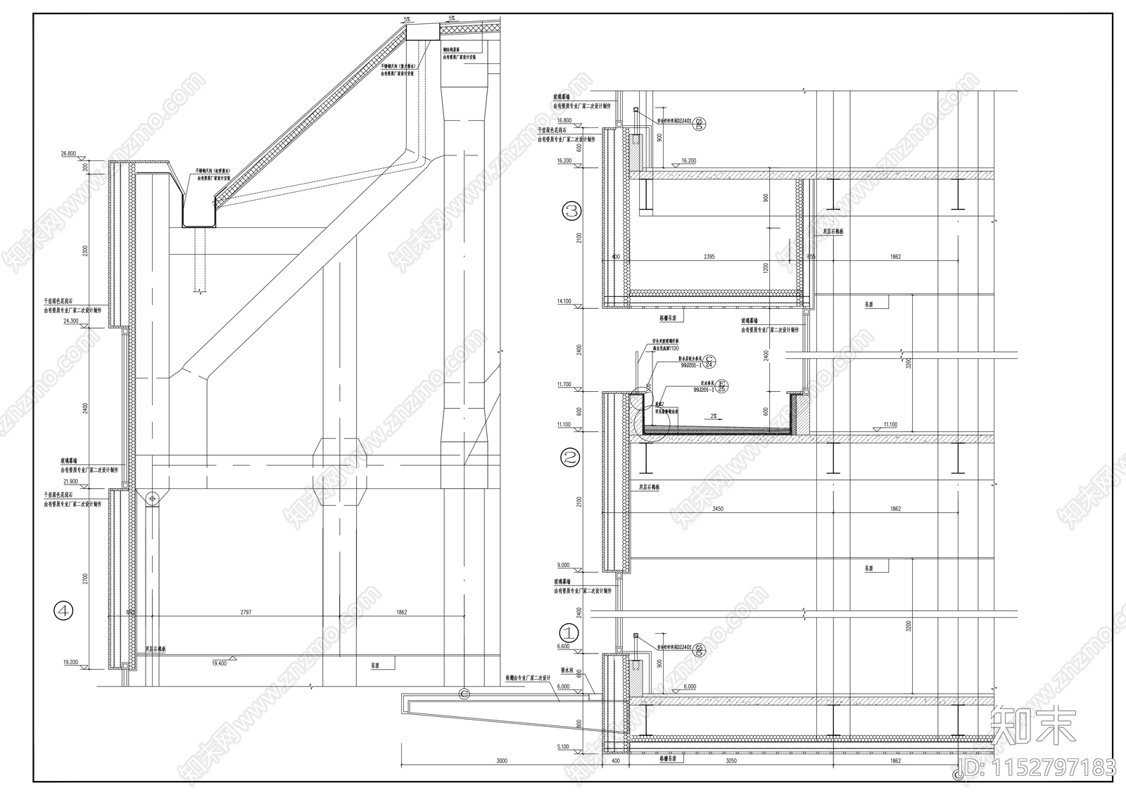 城市商业综合体建筑cad施工图下载【ID:1152797183】