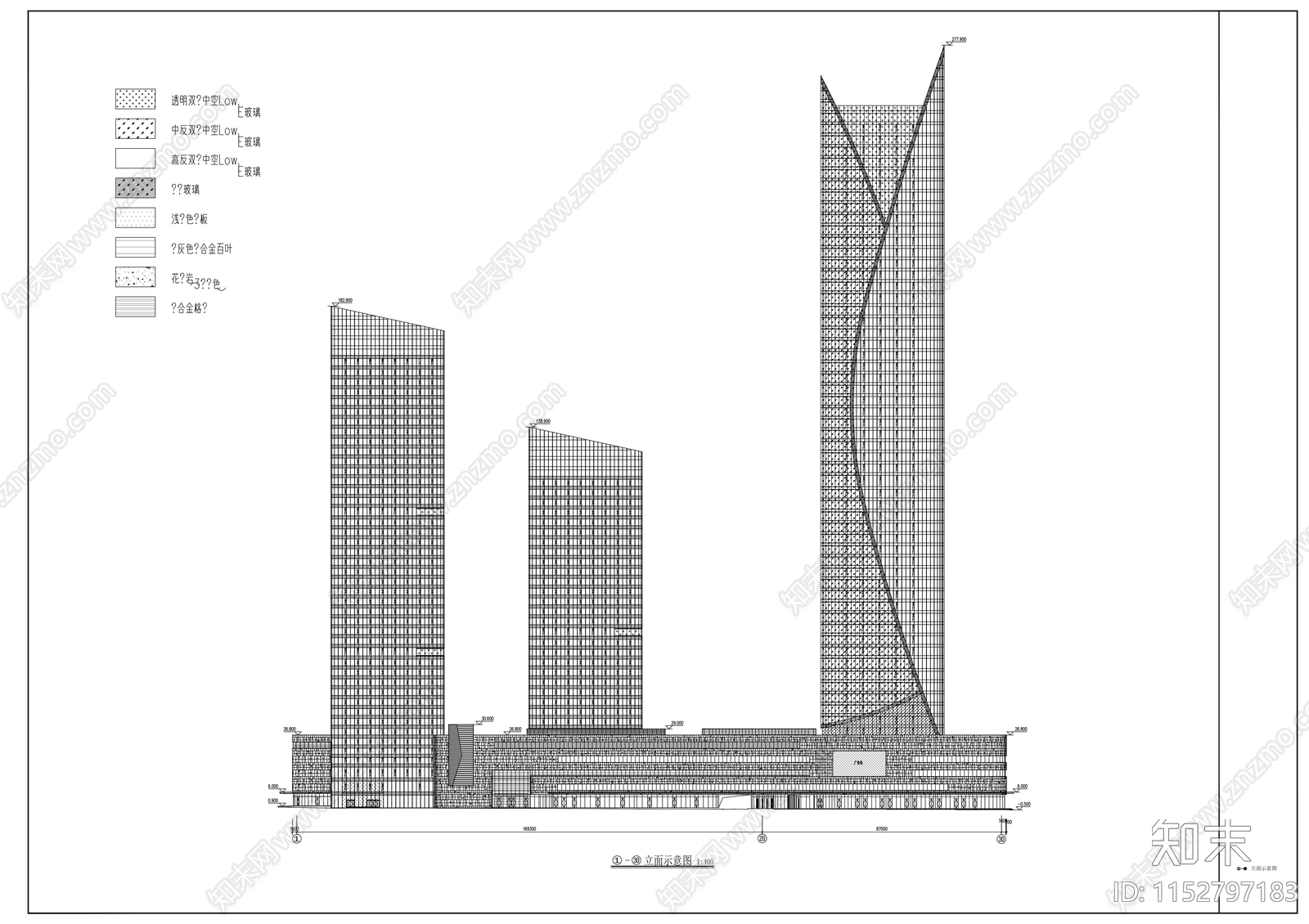 城市商业综合体建筑cad施工图下载【ID:1152797183】