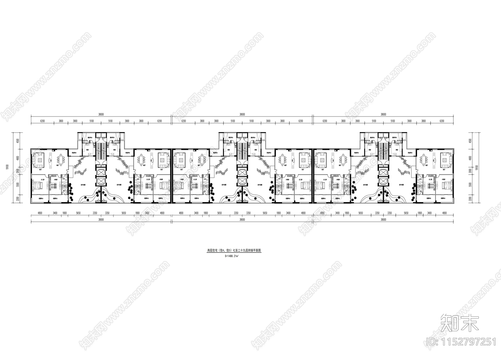 大型超高层商业综合体建筑cad施工图下载【ID:1152797251】