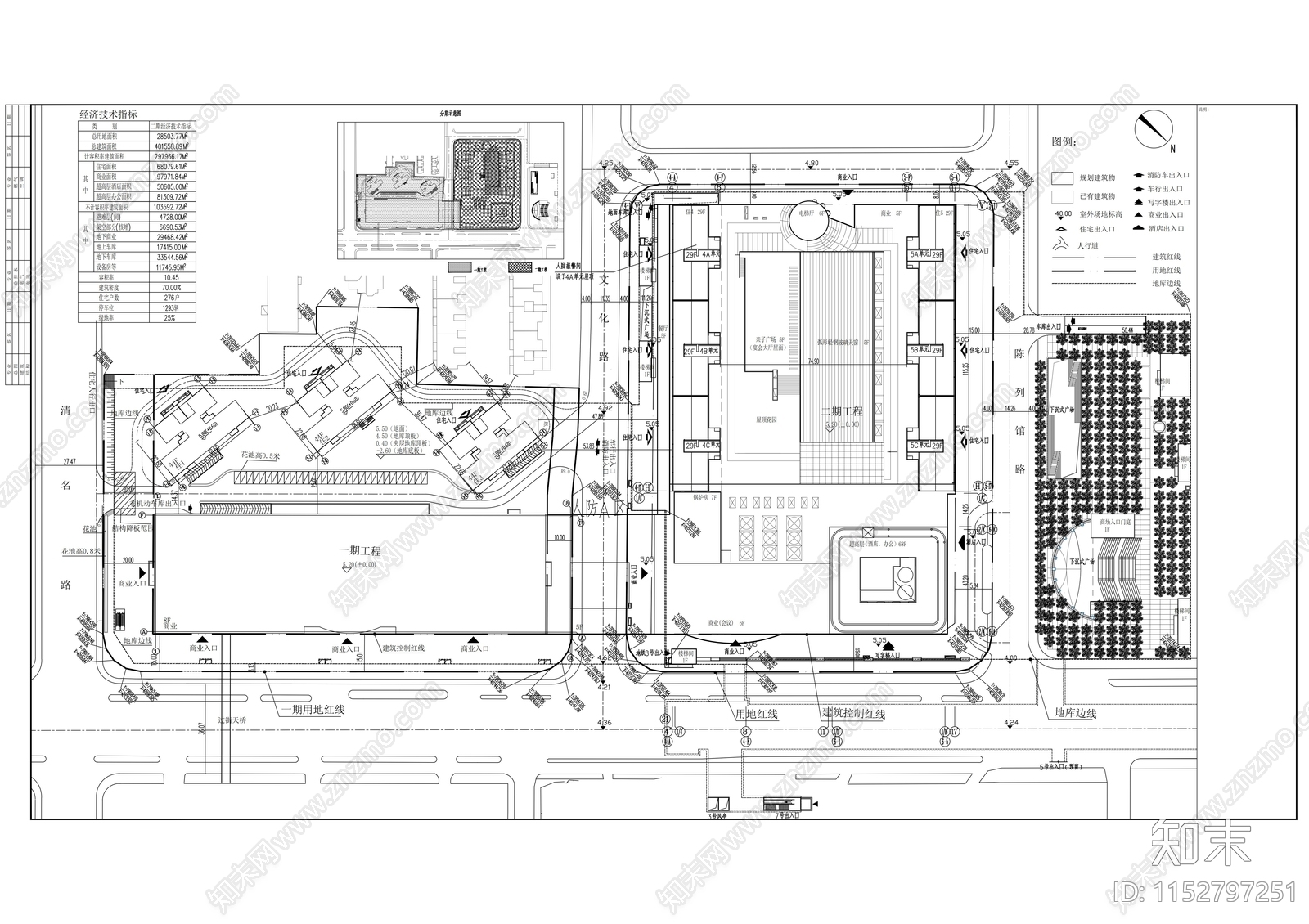 大型超高层商业综合体建筑cad施工图下载【ID:1152797251】