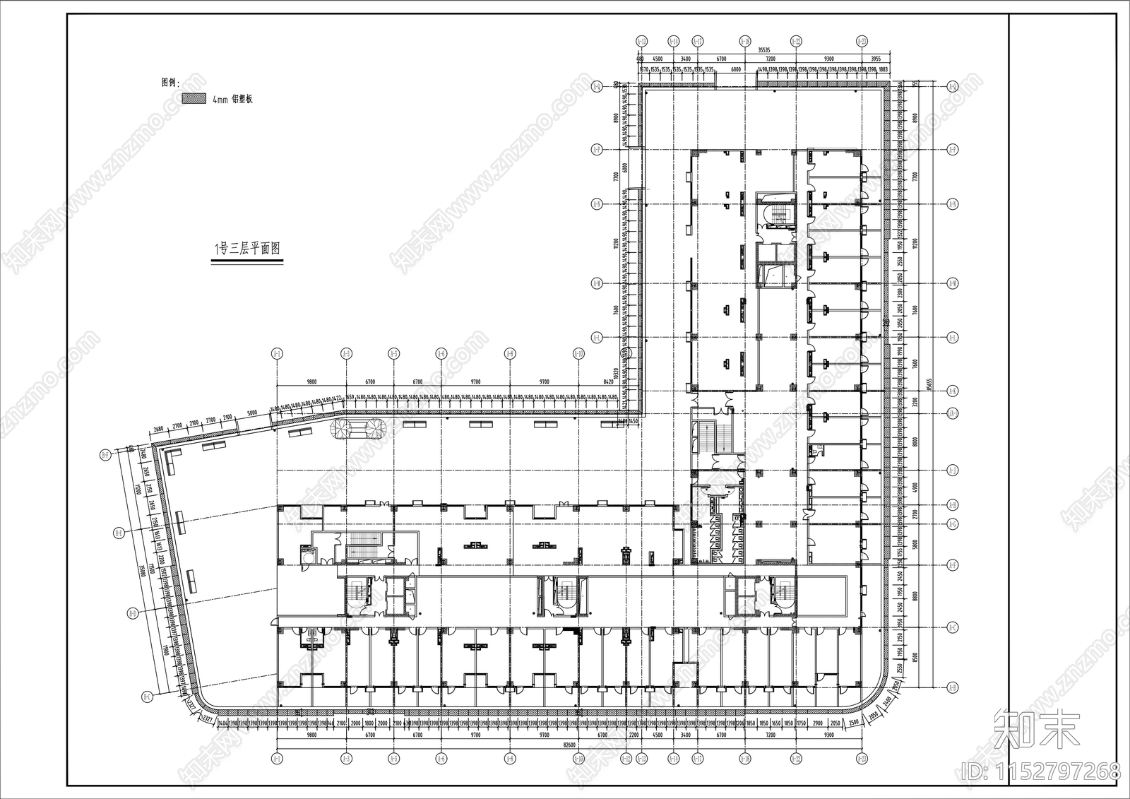 多层商业建筑幕墙结构cad施工图下载【ID:1152797268】