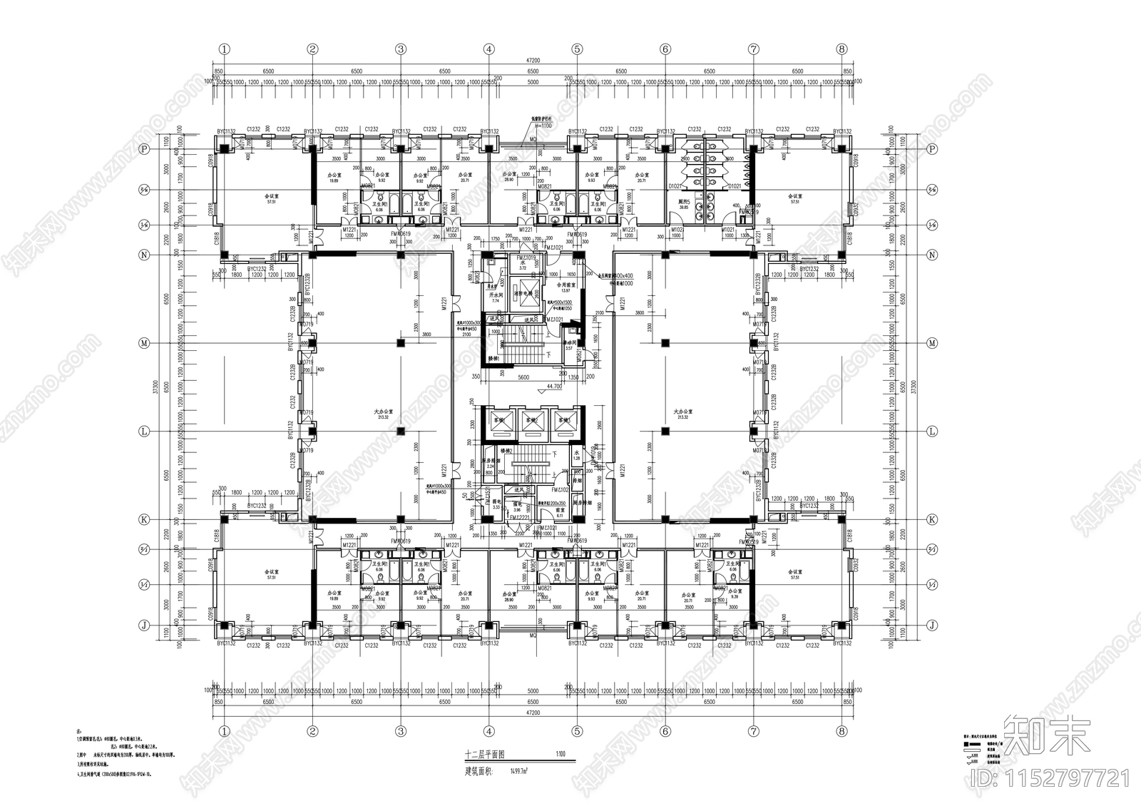 货运交易中心建筑cad施工图下载【ID:1152797721】