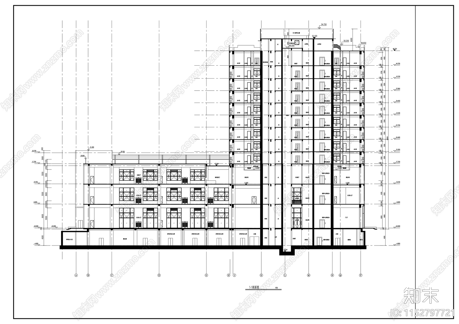 货运交易中心建筑cad施工图下载【ID:1152797721】