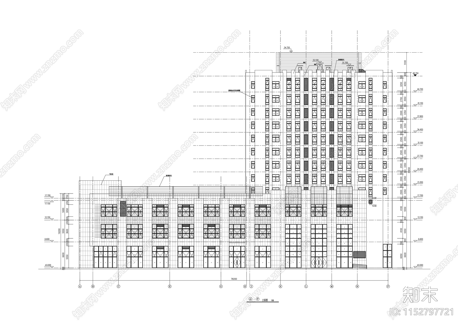 货运交易中心建筑cad施工图下载【ID:1152797721】