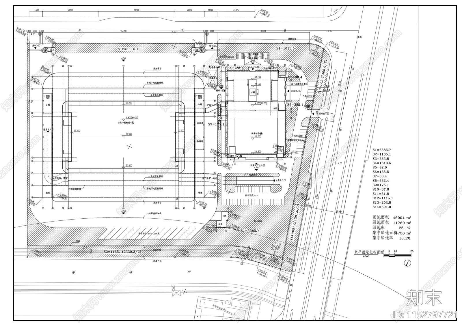 货运交易中心建筑cad施工图下载【ID:1152797721】