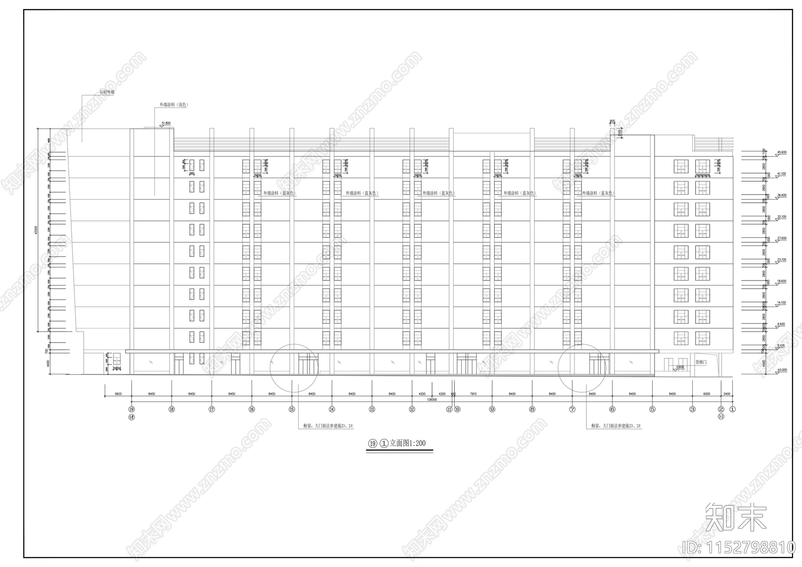 十层大型商场建筑cad施工图下载【ID:1152798810】