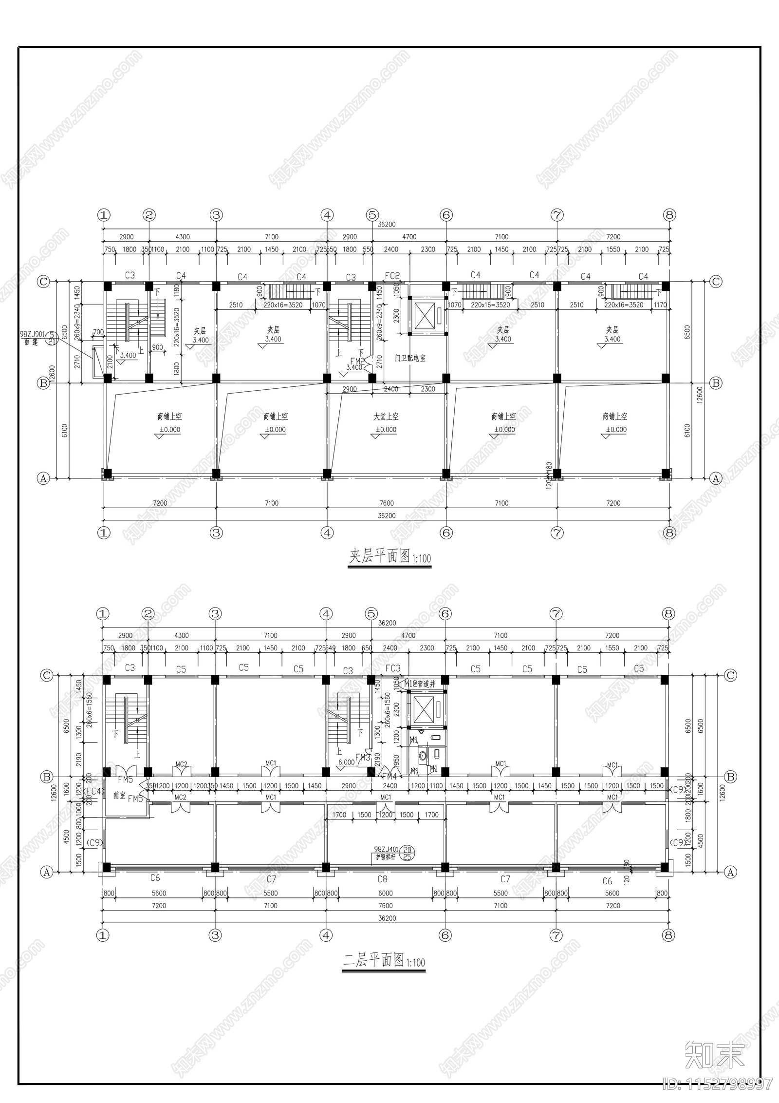 十四层写字楼建筑施工图下载【ID:1152798997】